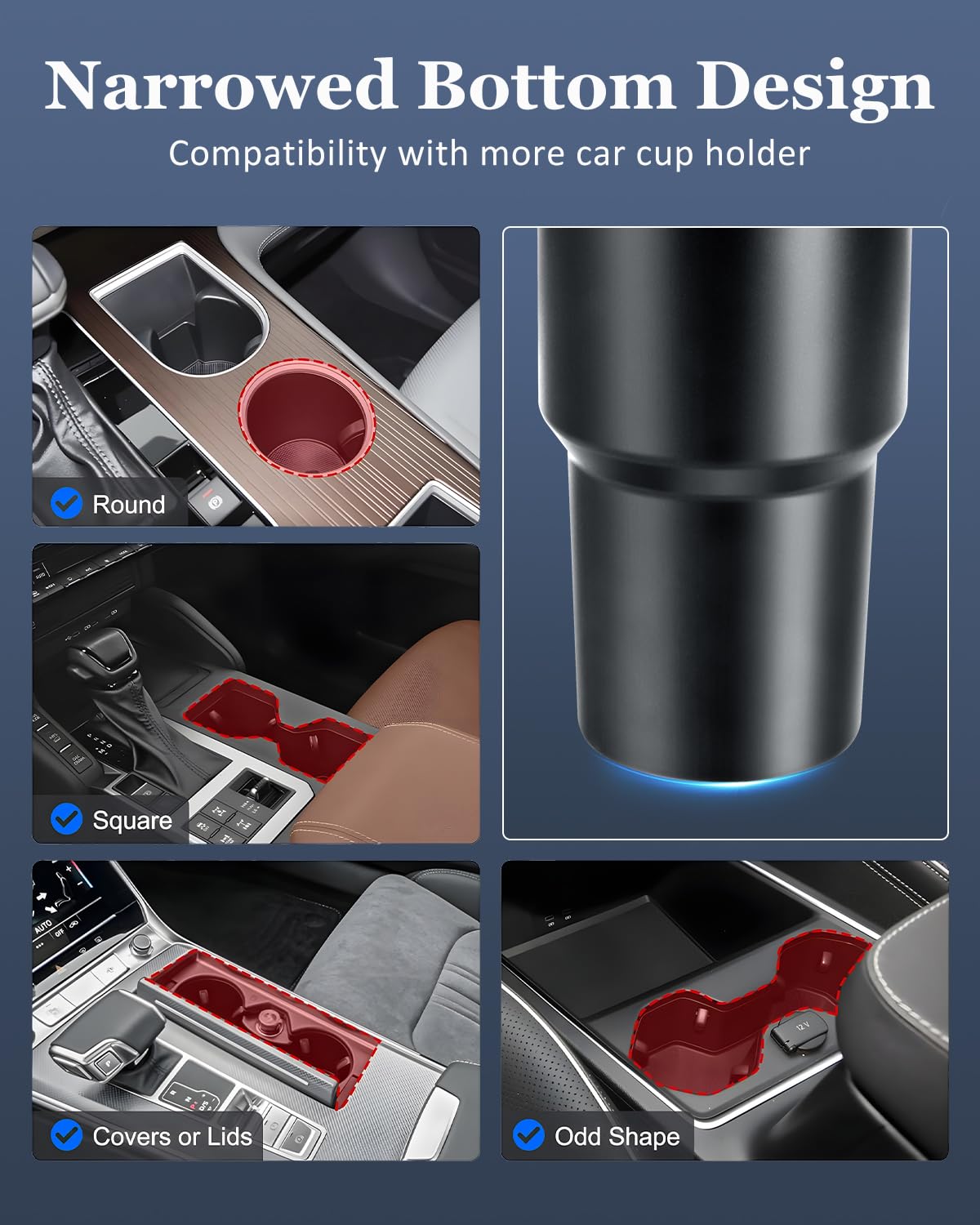 Mini Car Trash Can with Lid & 45 Trash Bags - Small Cup Holder Garbage Bin for Front Seat, Vehicle Accessories for Men & Women - Perfect for Road Trips, Commuting & Keeping Your Car Clean (Black)