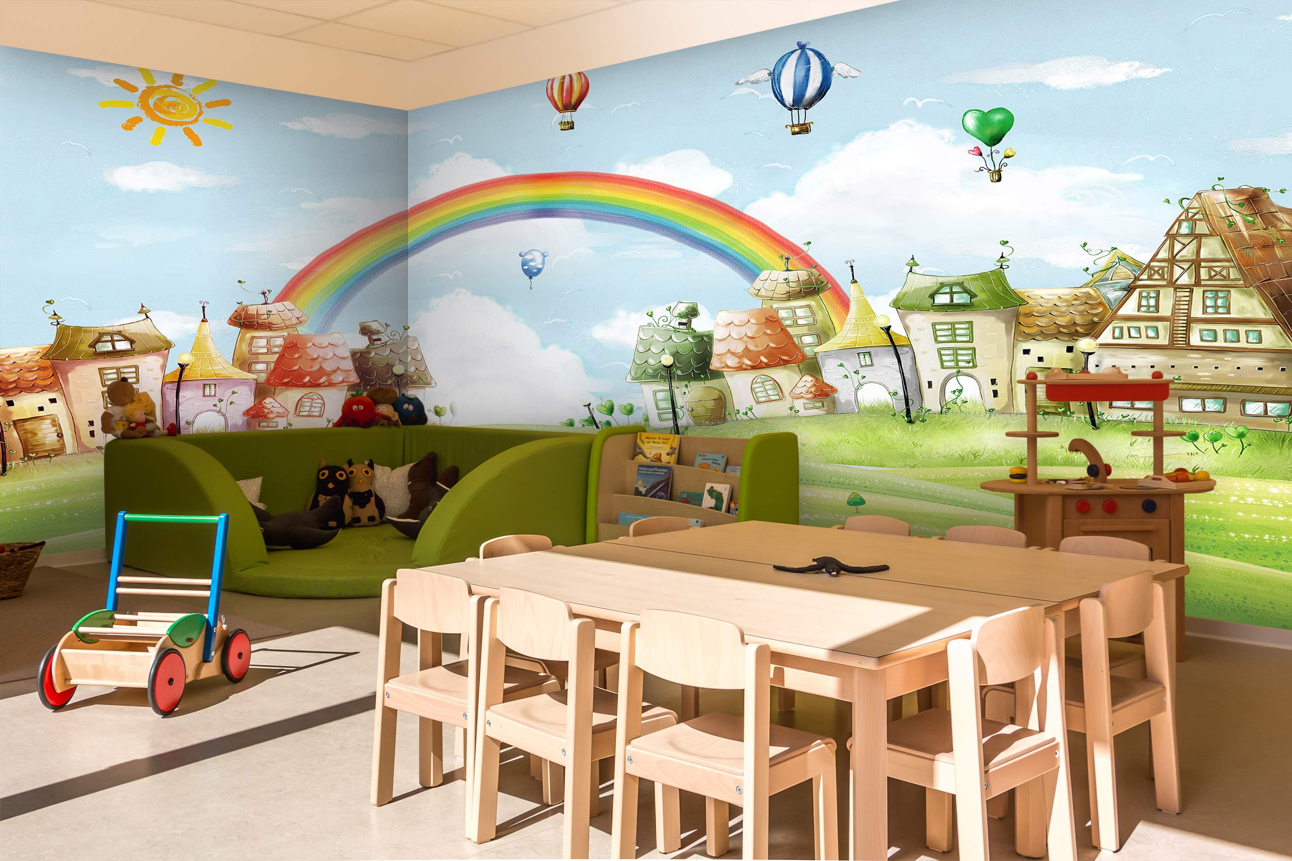 3D Rainbow Wallpaper Mural - Self-Adhesive Removable Vinyl Wall Decal (164