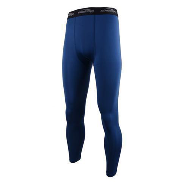 Men's Dark Blue Compression Pants - High-Performance Workout Leggings for Youth & Boys - Ideal for Running, Gym Training & Sports Activities