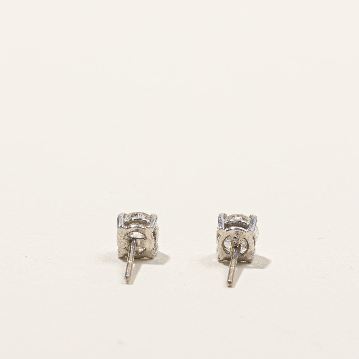 0.84ctw Diamond Stud Earrings for Women - Round Cut Prong Set 14K White Gold Earrings | Perfect for Weddings, Anniversaries & Everyday Elegance