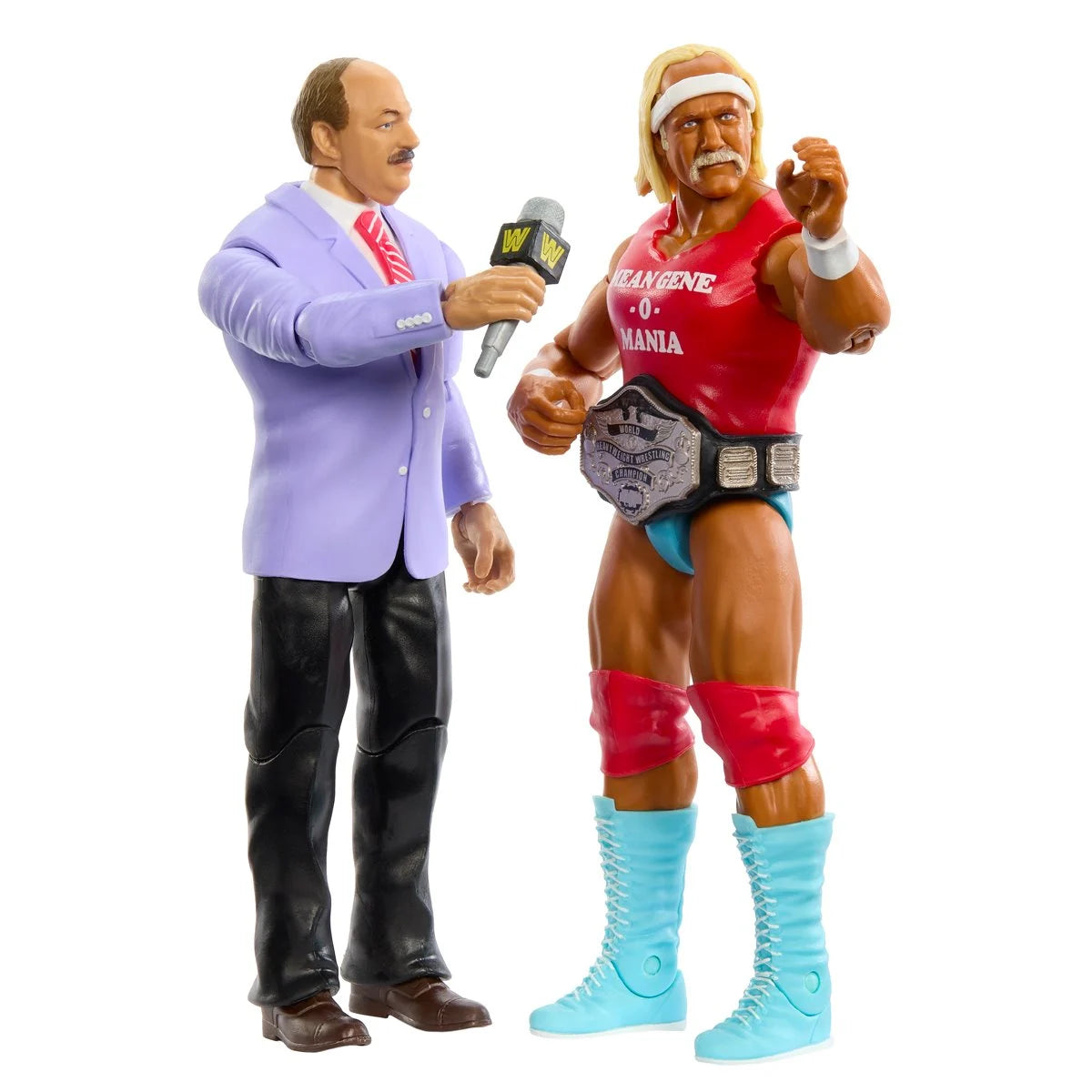 WWE Main Event Showdown Series 19 Hulk Hogan & Mean Gene Okerlund Action Figure 2-Pack - Collectible Wrestling Toys for Display, Play & WWE Fan Gifts