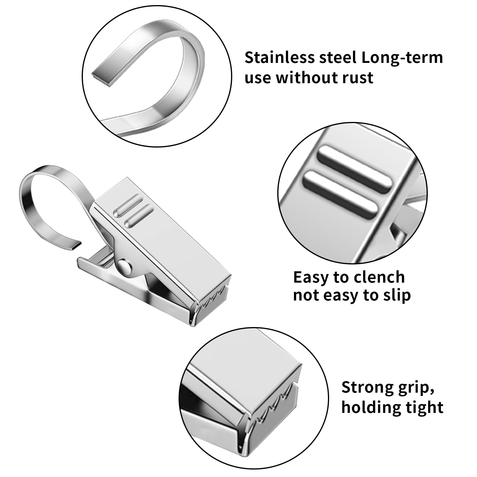50pcs Heavy Duty Stainless Steel Awning Hooks - Rustproof Outdoor Hanging Hooks for Canopy, Tarp, Shade Cloth - Perfect for Camping, Patio, Garden & Home Organization