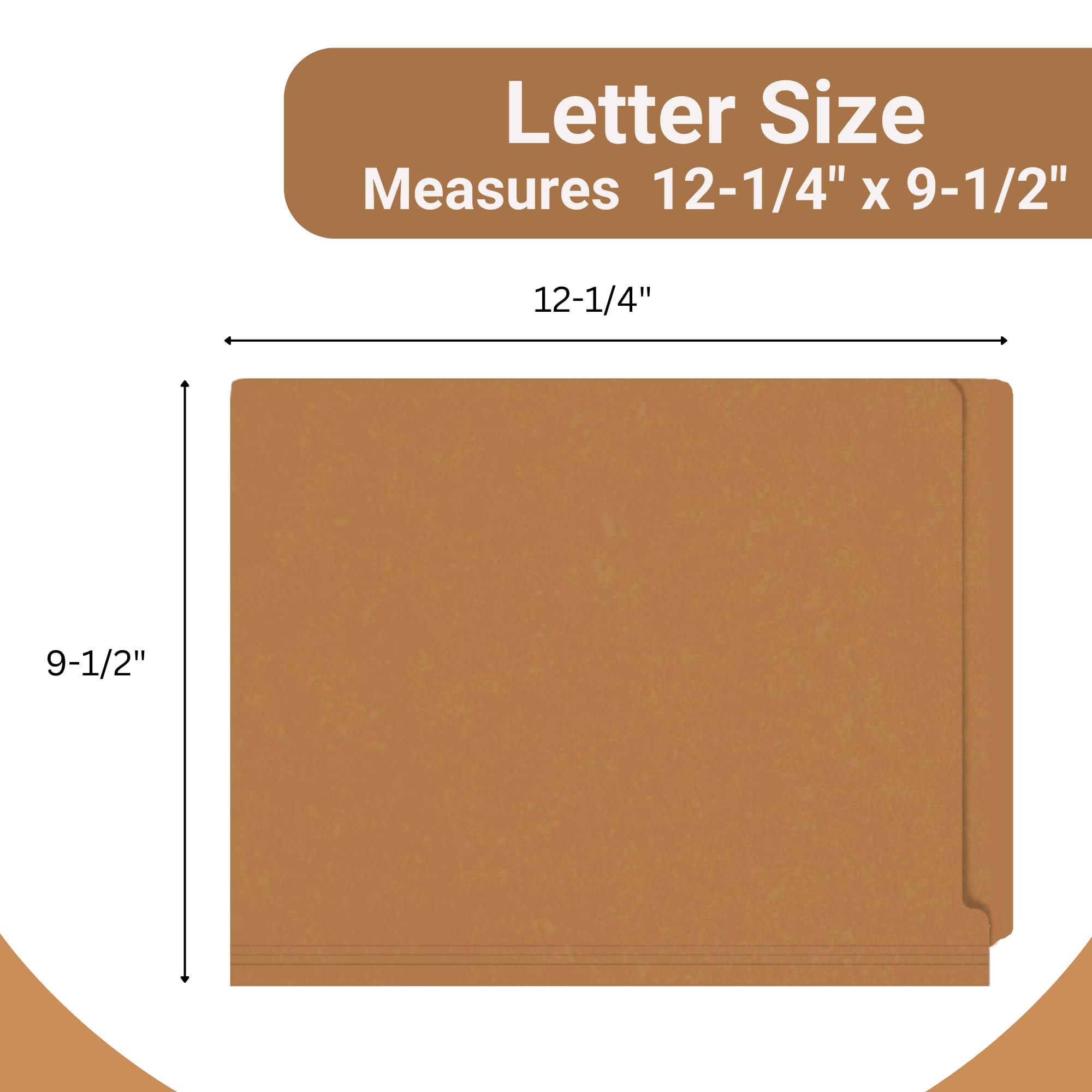 250-Pack Brown Letter Size File Folders with 2