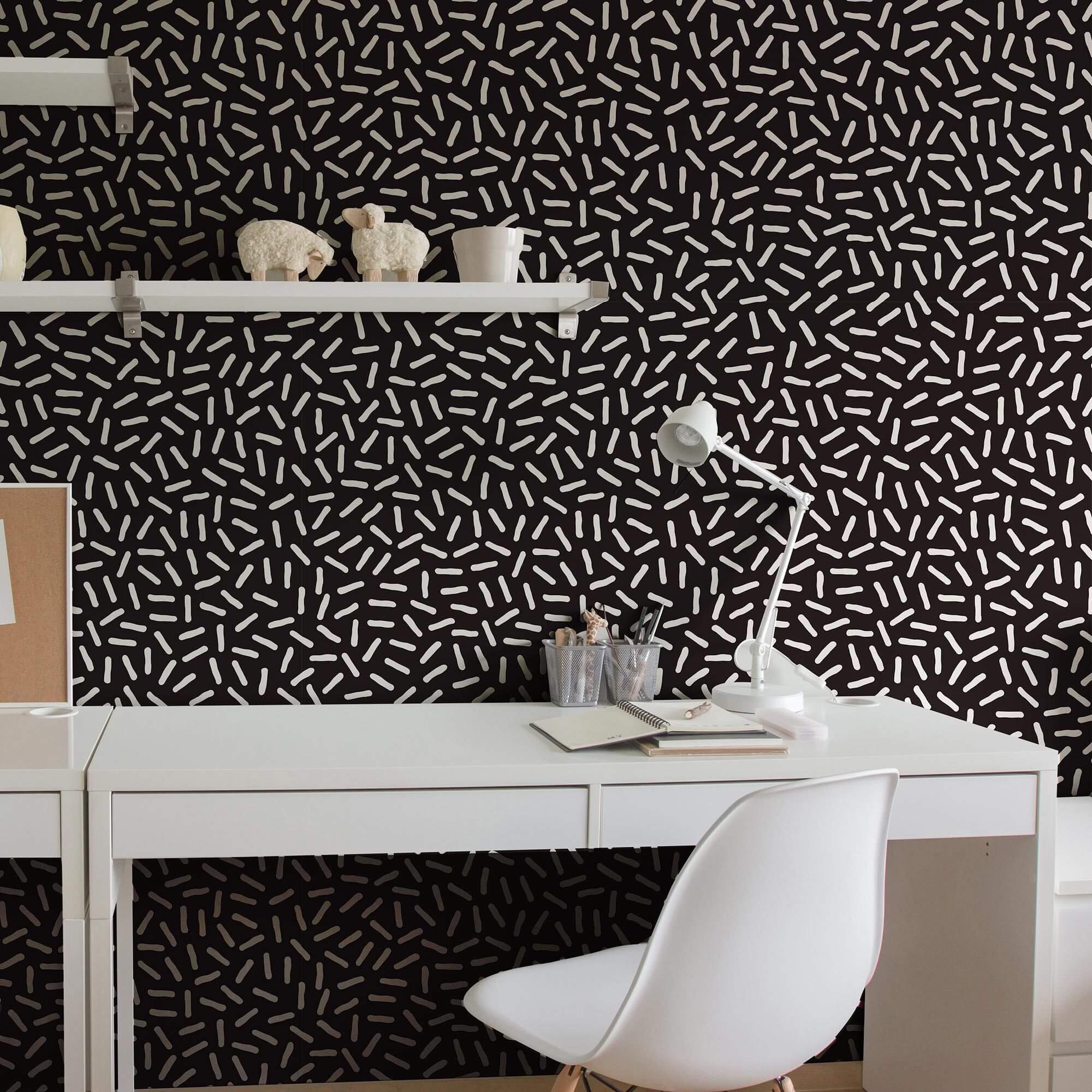 Black and White Stripes Peel and Stick Removable Wallpaper - Self-Adhesive Decorative Wall Covering for Bedroom, Living Room, Office & Home Decor