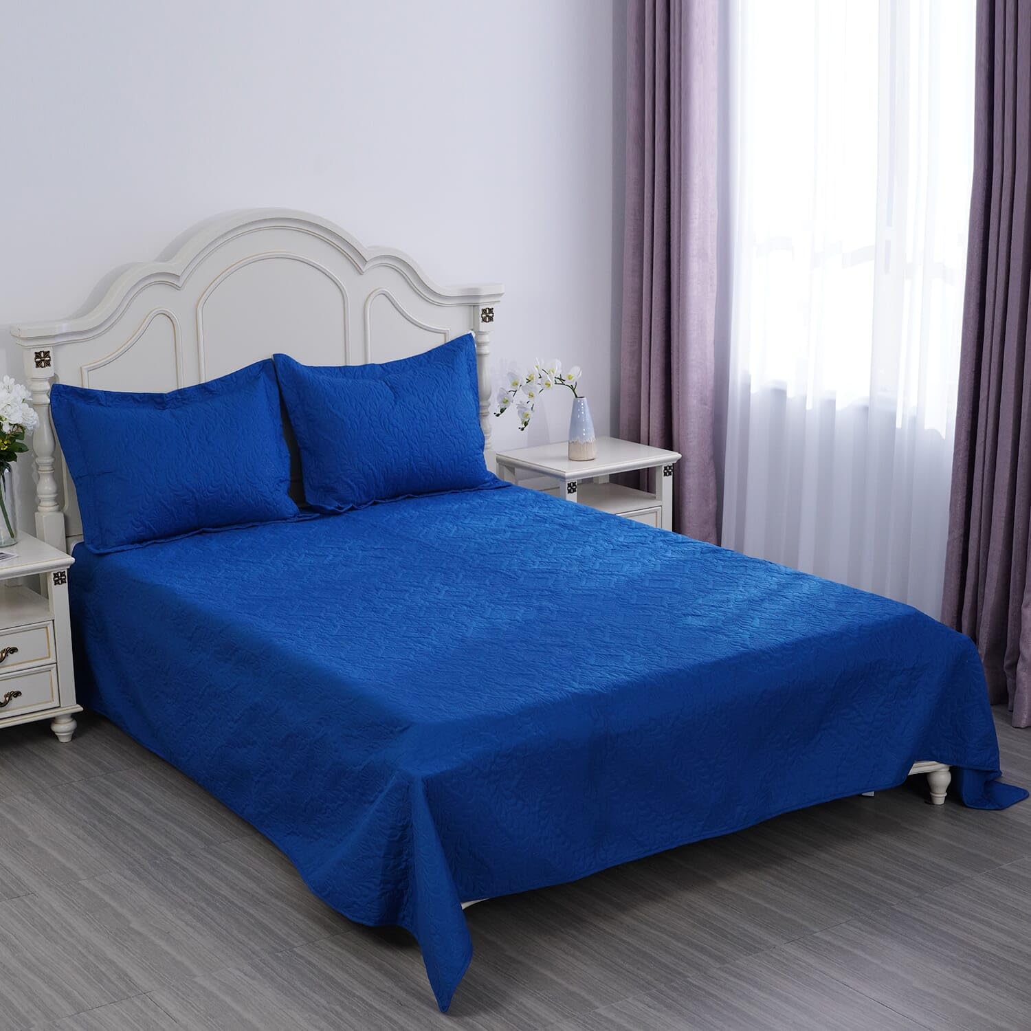 Shop LC HOMESMART Nobility Pinsonic Quilt Set - Blue 2-Piece Shams, Wrinkle-Free Bedding, Luxury Comfort for All Seasons | Perfect Birthday Gift, Housewarming Present & Bedroom Decor Upgrade