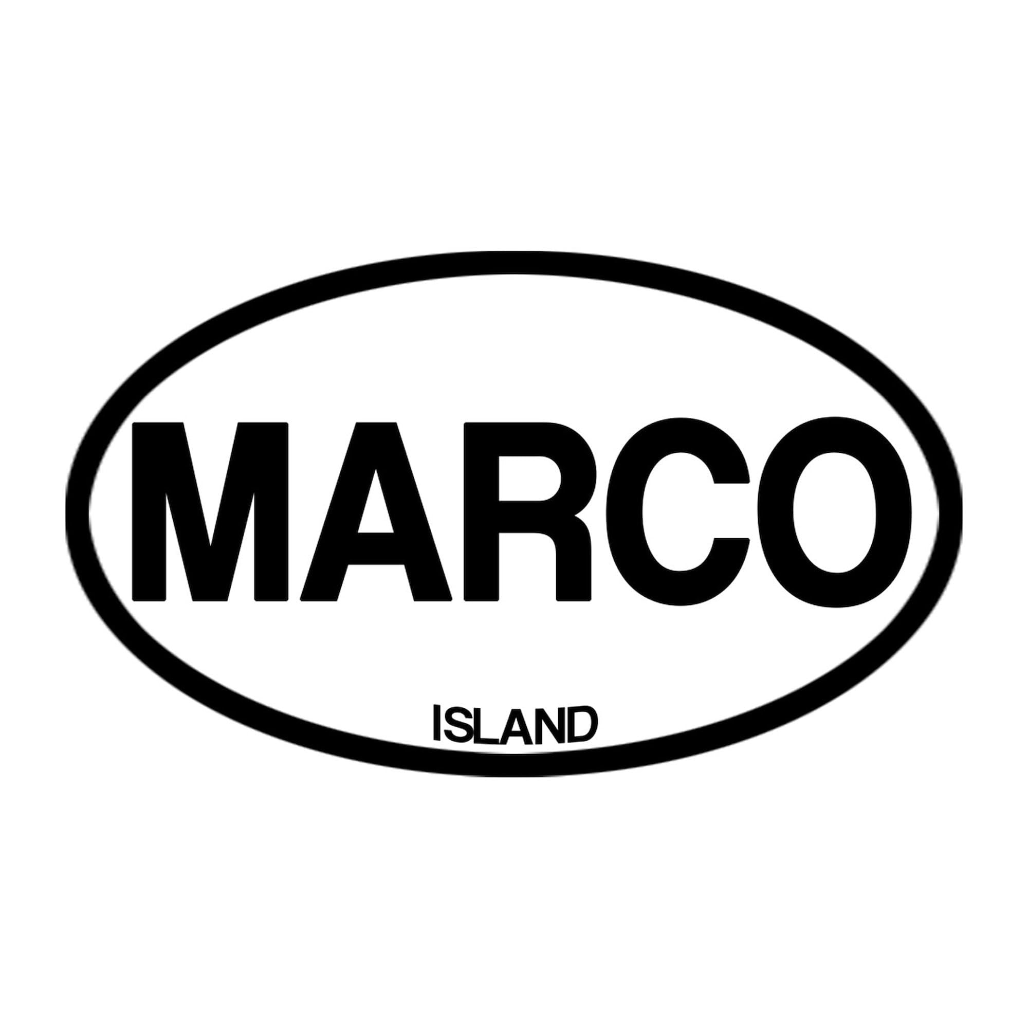 Marco Island Oval Car Bumper Sticker - Waterproof Vinyl Decal for Cars, Trucks, Laptops & Windows - Perfect for Travel Enthusiasts & Beach Lovers