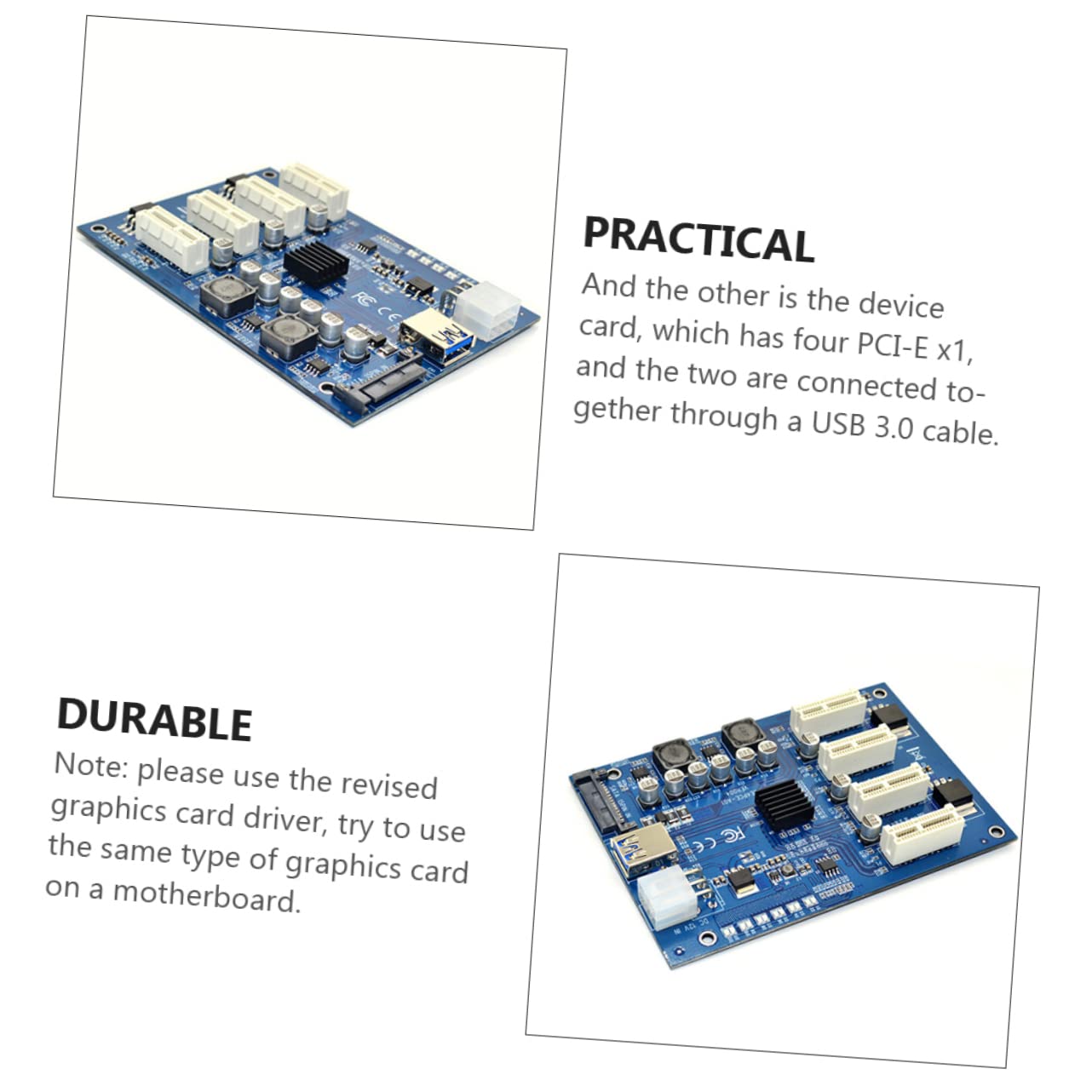 Gatuida 7 Sets PCIe Riser Card - PCI Express 1x to 4x Adapter Converter for Graphics Card, M.2 SSD & Computer Expansion | High-Speed ABS Material | Perfect for Crypto Mining, Gaming PC & Workstation Builds
