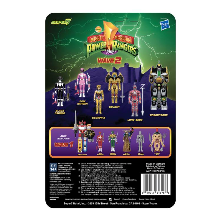 Mighty Morphin Power Rangers ReAction Black Ranger Action Figure - Collectible Toy for Fans, Kids & Display - Perfect for Play, Gifts & Nostalgic Collections