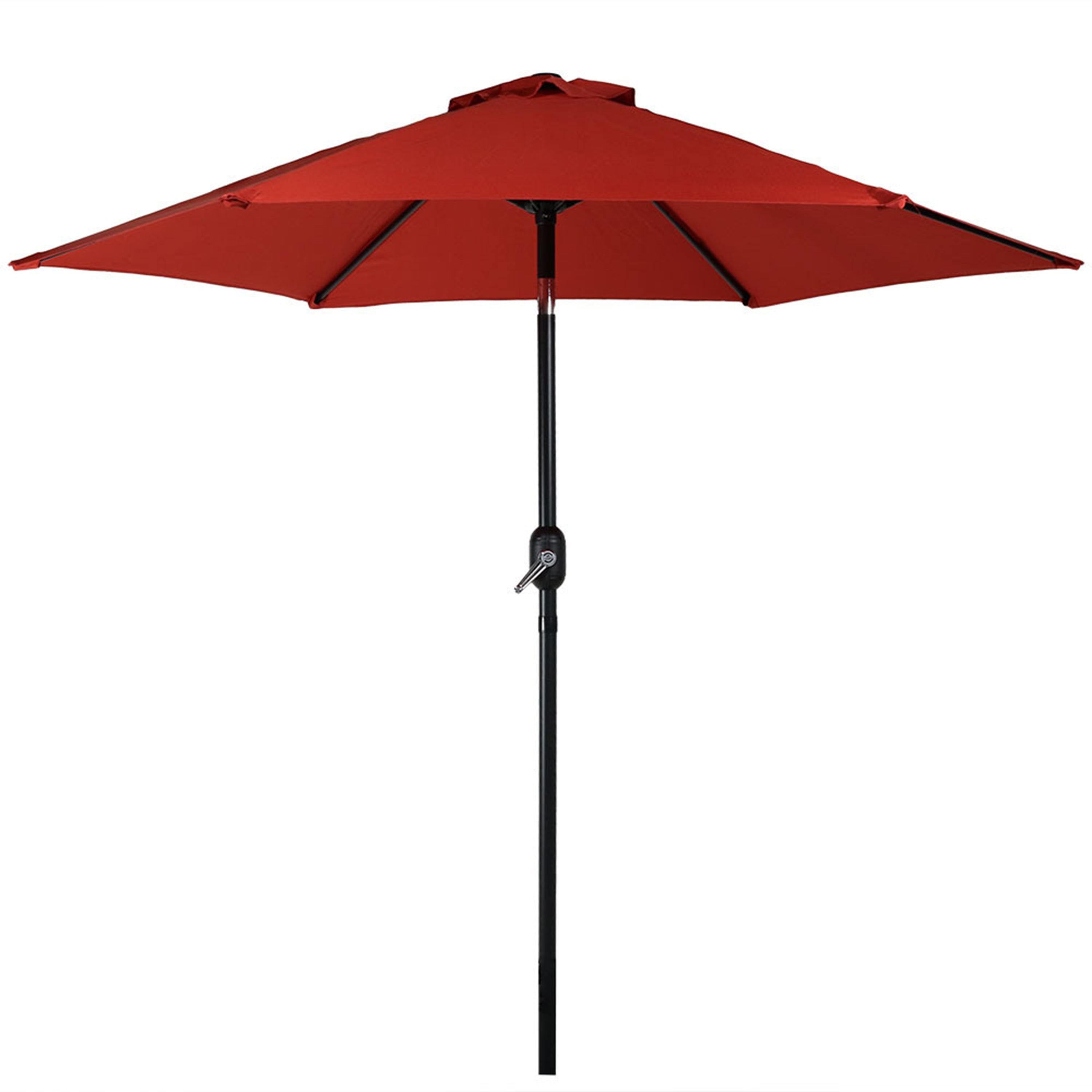 Sunnydaze 7.5 Foot Aluminum Outdoor Patio Umbrella with Tilt & Crank - Perfect for Backyard, Poolside, and Garden Shade