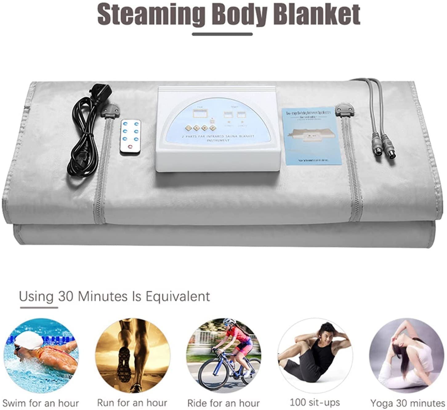 Infrared Sauna Blanket for Home Spa - Portable Wearable Sauna Therapy for Weight Loss, Detox & Anti-Aging - Digital Oxford Body Shaper Fitness Machine for Relaxation & Wellness
