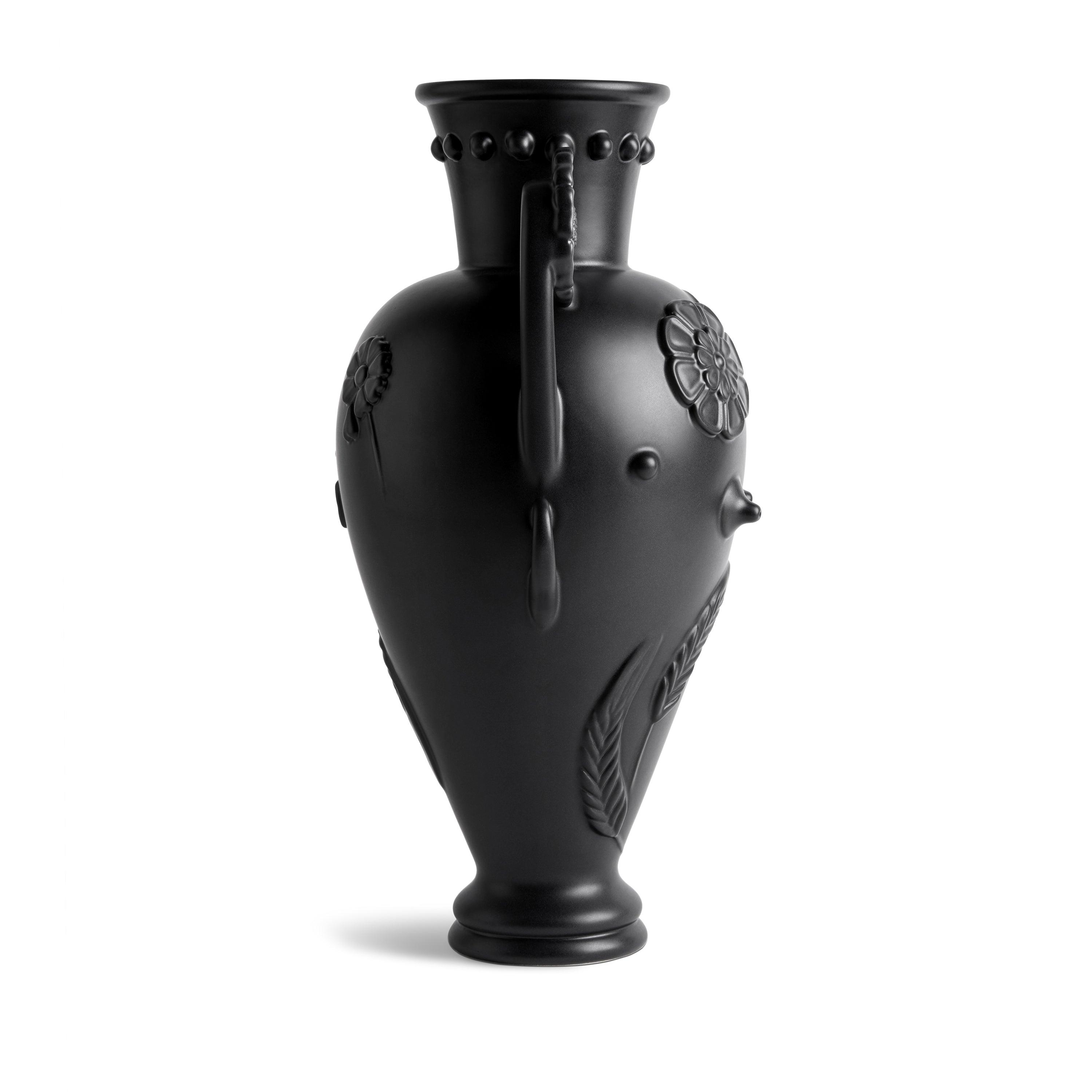 Pantheon Persephone Vase - Elegant Black Ceramic Vase for Home Decor, Wedding Centerpieces & Luxury Gifts