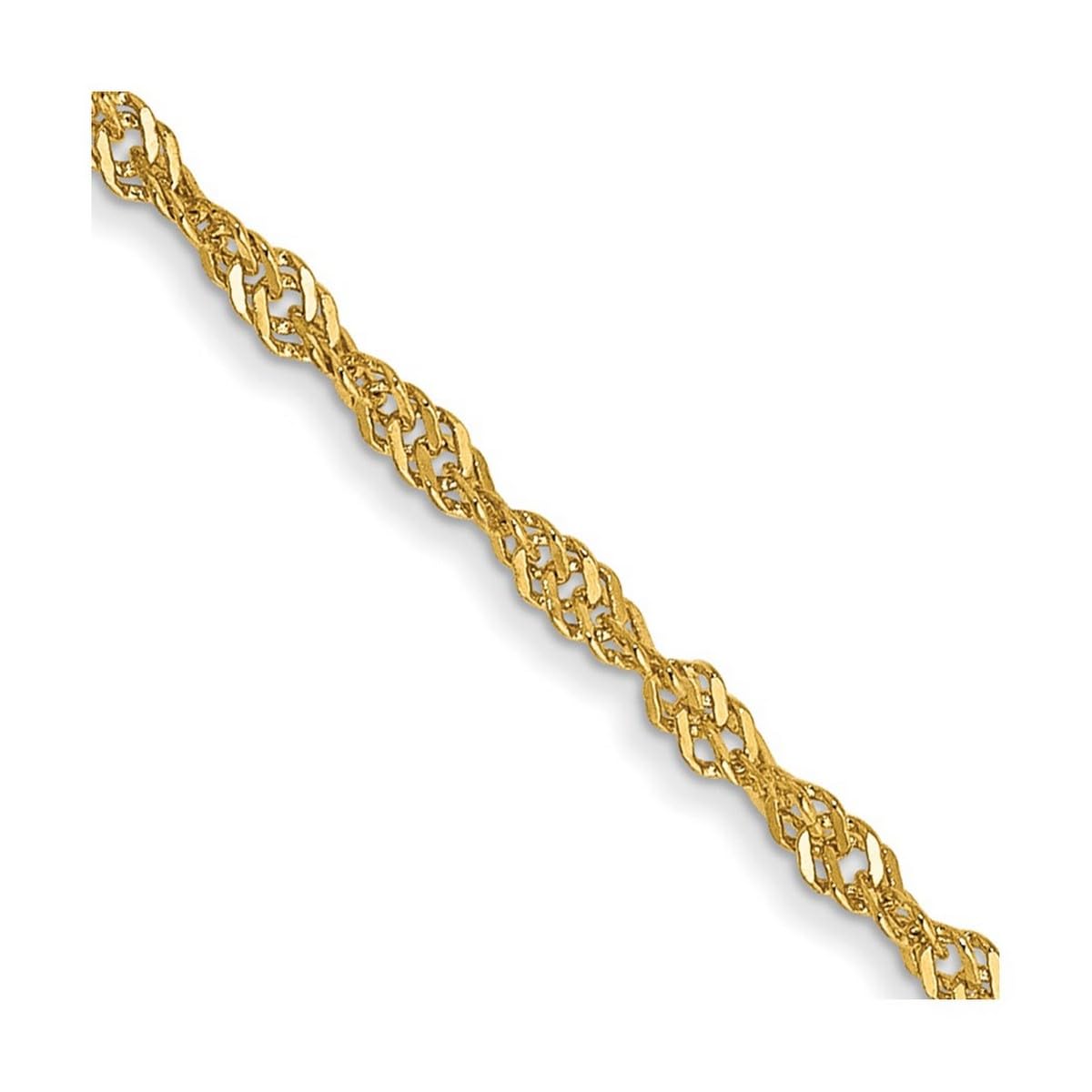 14K Gold 1.4mm Singapore Chain Necklace for Women & Men - Dainty Layering Necklace for Everyday Wear, Gifts & Special Occasions