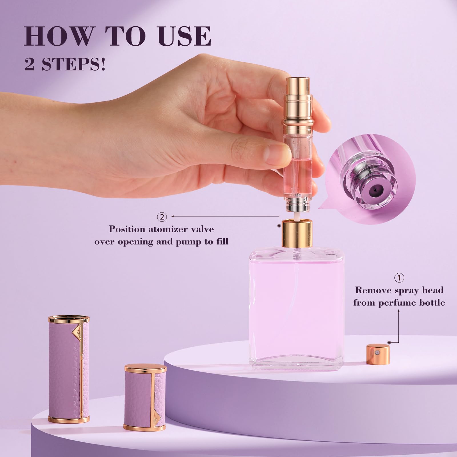 Refillable Travel Perfume Bottle - 5ml Leak-Proof Portable Atomizer Sprayer for Women & Men | Luxury Pocket Perfume Dispenser Pump | Perfect for Airplane Carry-On, Gym Bag & Everyday Use