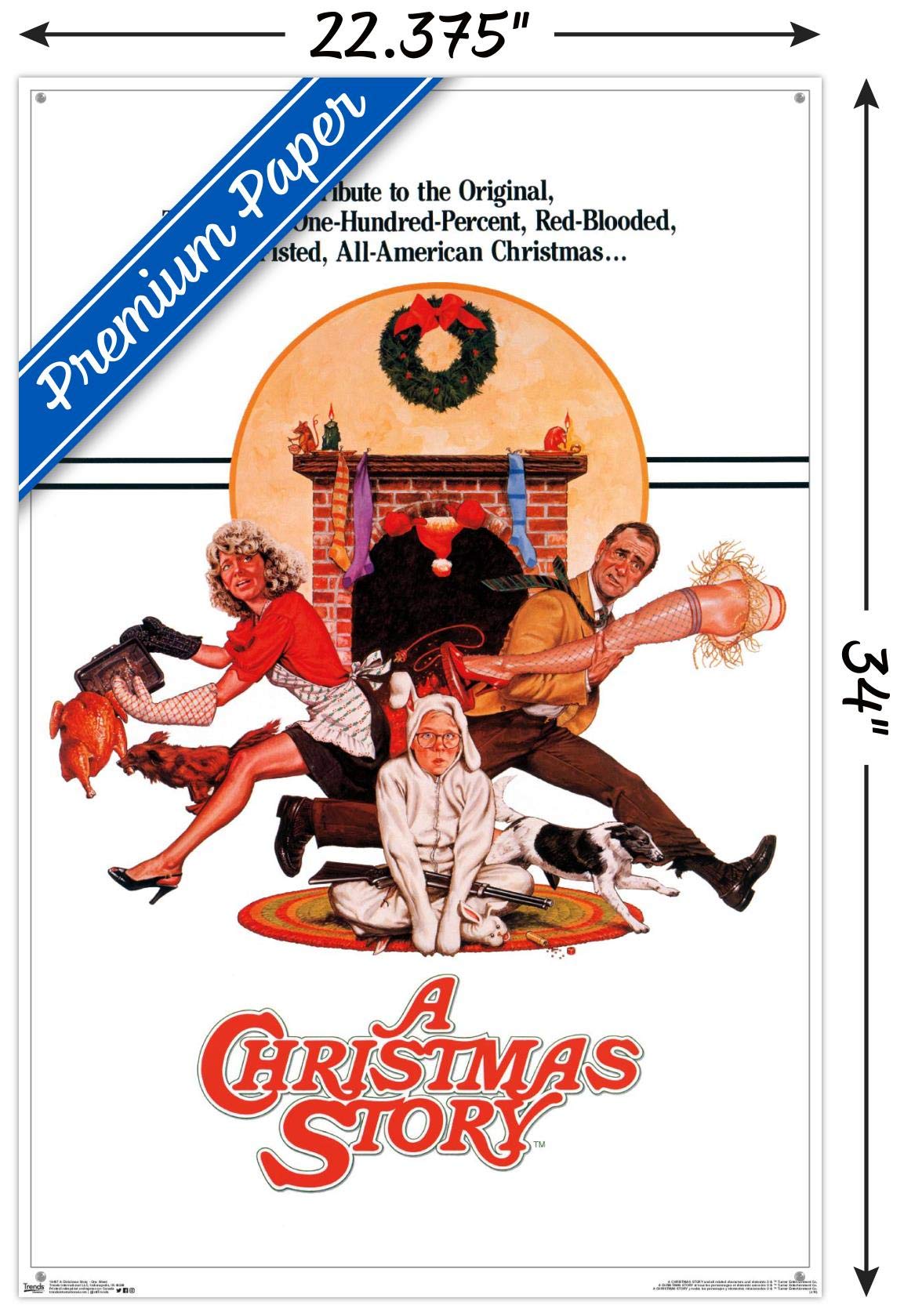 Christmas Story Wall Poster with Push Pins - Holiday Home Decor for Living Room, Bedroom & Office
