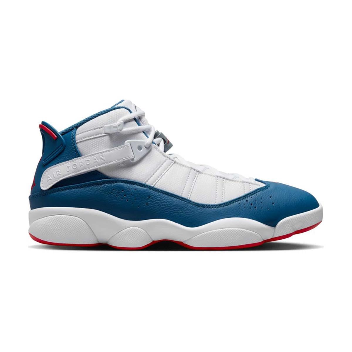 Nike Jordan Men's 6 Rings Basketball Shoes - White/University Red/Light Steel Grey/True Blue (322992-012) | High-Performance Basketball Sneakers for Men | Perfect for Court Play, Streetwear & Sneaker Collectors