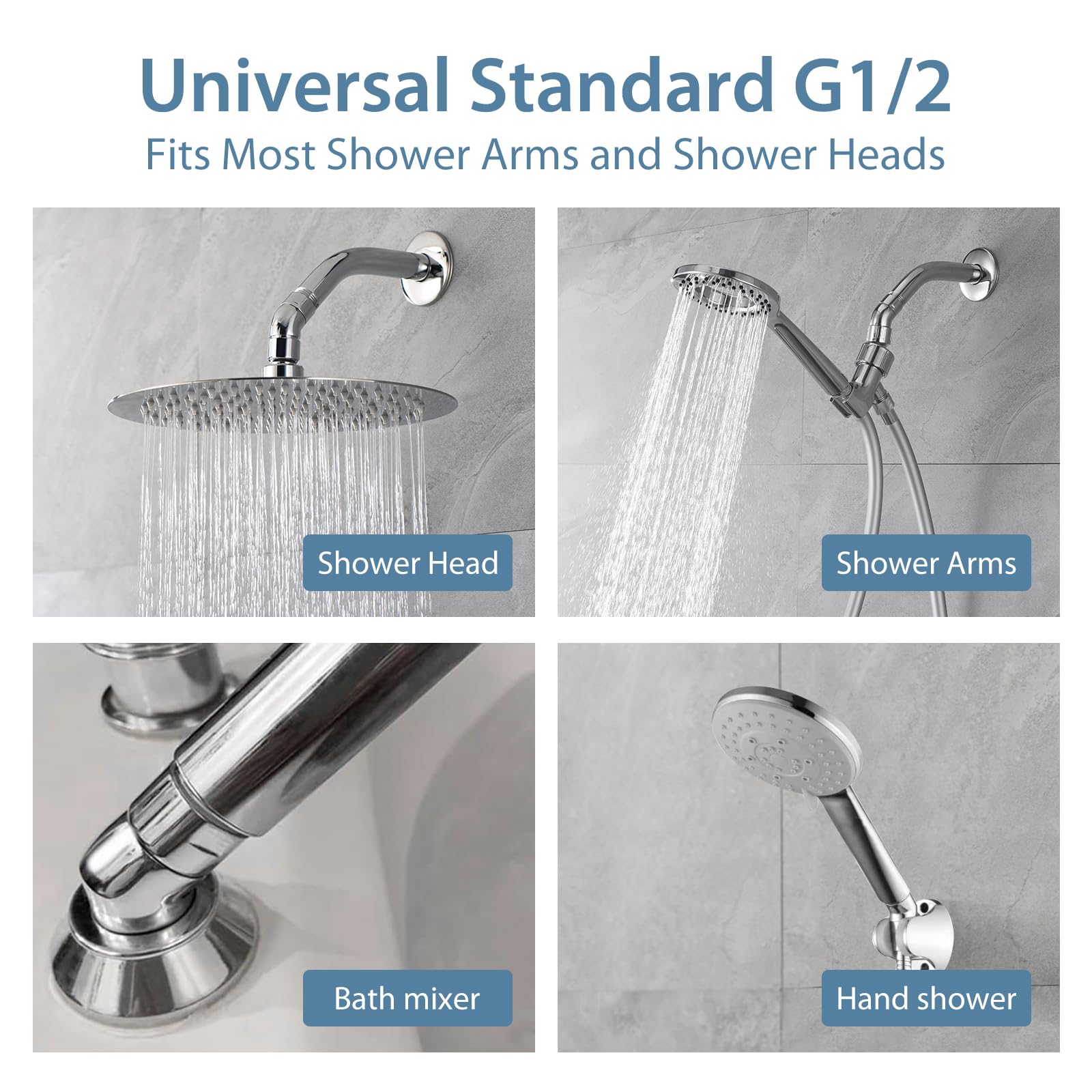 135° All Metal Shower Head Elbow Adapter - Chrome Plated Handheld Shower Arm Extension for Bathroom & RV Use - Perfect for Tight Spaces & Angle Adjustments