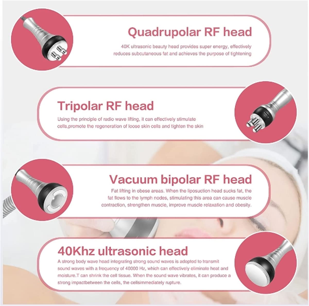 4 in 1 Cavitation Beauty Device - Portable Face & Body Sculpting Machine for Skin Firming, Wrinkle Removal & Facial Care | At-Home Spa & Professional Salon Use