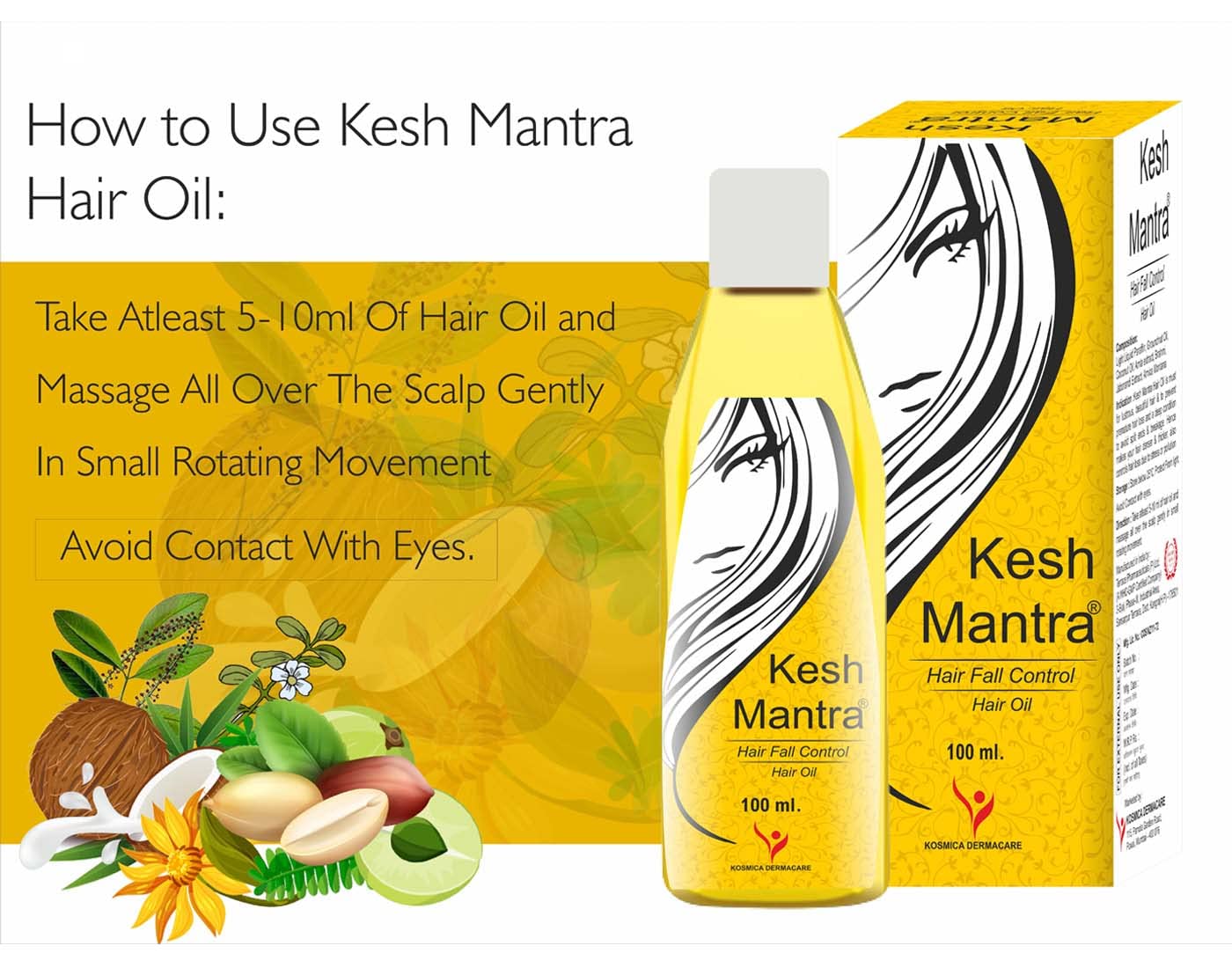 Kesh Mantra Anti Hair Fall Oil 100ml (Pack of 2) - Natural Ayurvedic Hair Growth Treatment for Thinning Hair & Scalp Care - Perfect for Daily Hair Massage & Strengthening Routine