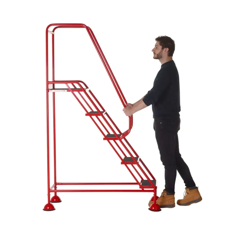 Climb It UK Domed Feet Steps - Red Non-Slip Ladder Accessories for Home, Garage, and Workshop Use