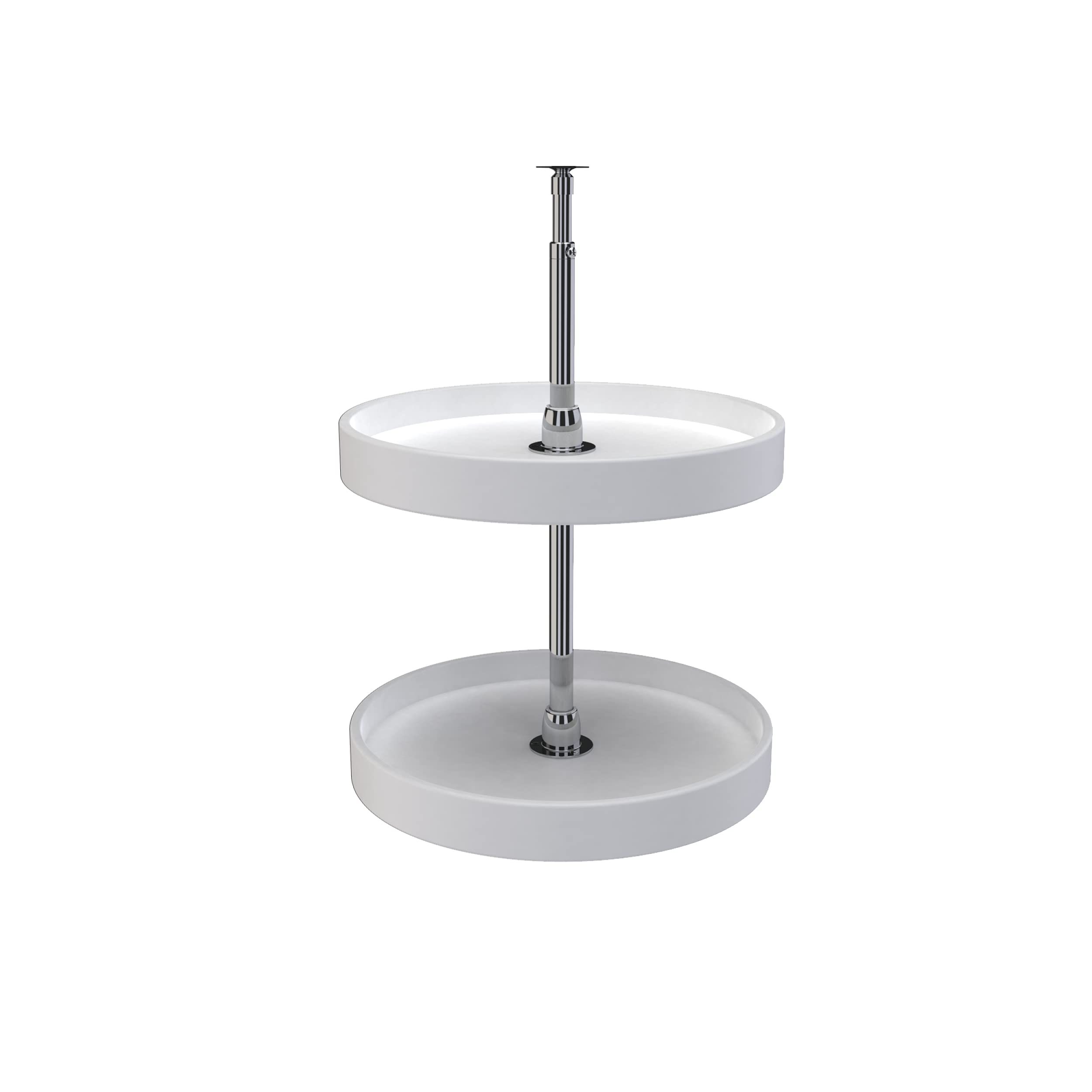 Rev-A-Shelf 6072-18-11-52 18-Inch White Polymer 2-Shelf Full Circle Lazy Susan Set for Kitchen Cabinet Storage & Organization