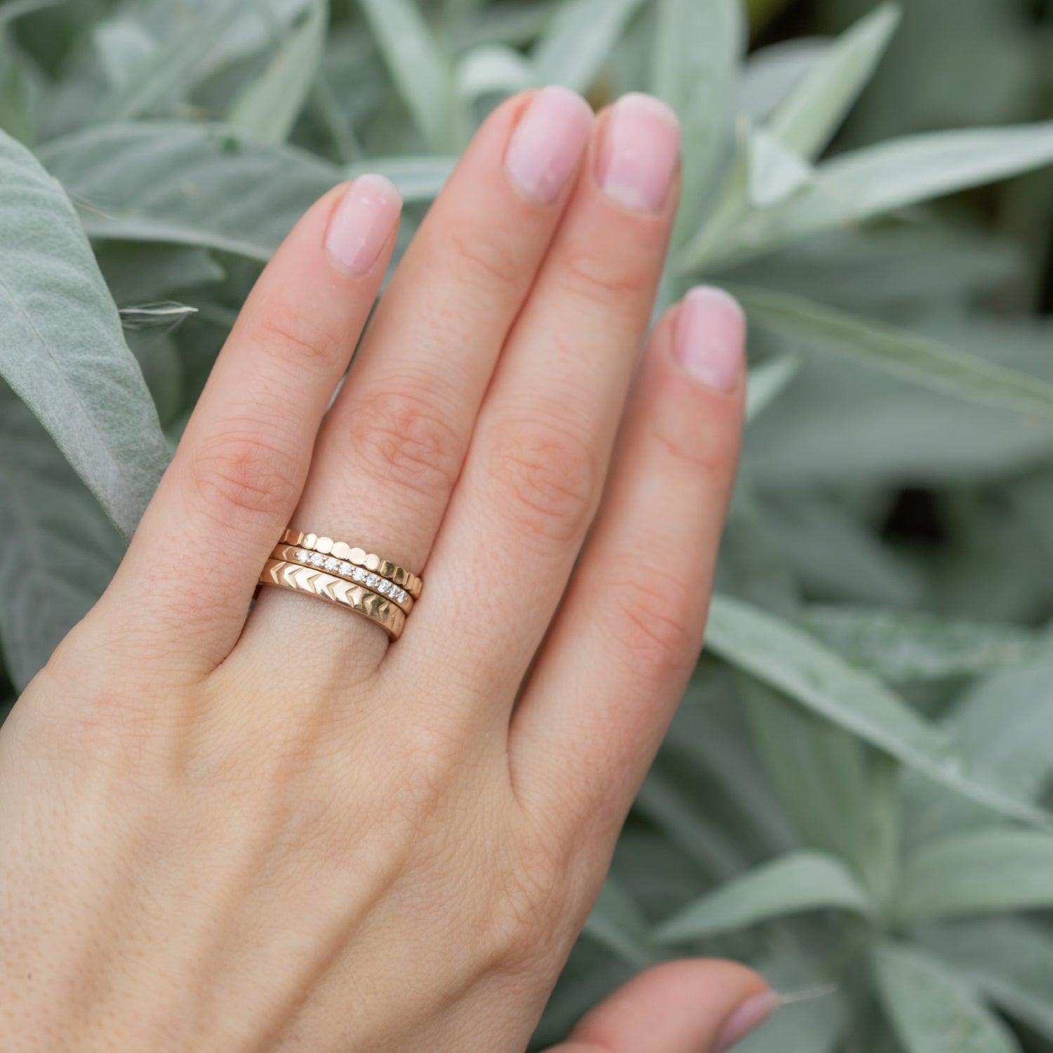 Orange Ombre Sapphire 14k Gold Wedding Band Ring - Elegant Stackable Jewelry for Engagement, Anniversary & Everyday Wear
