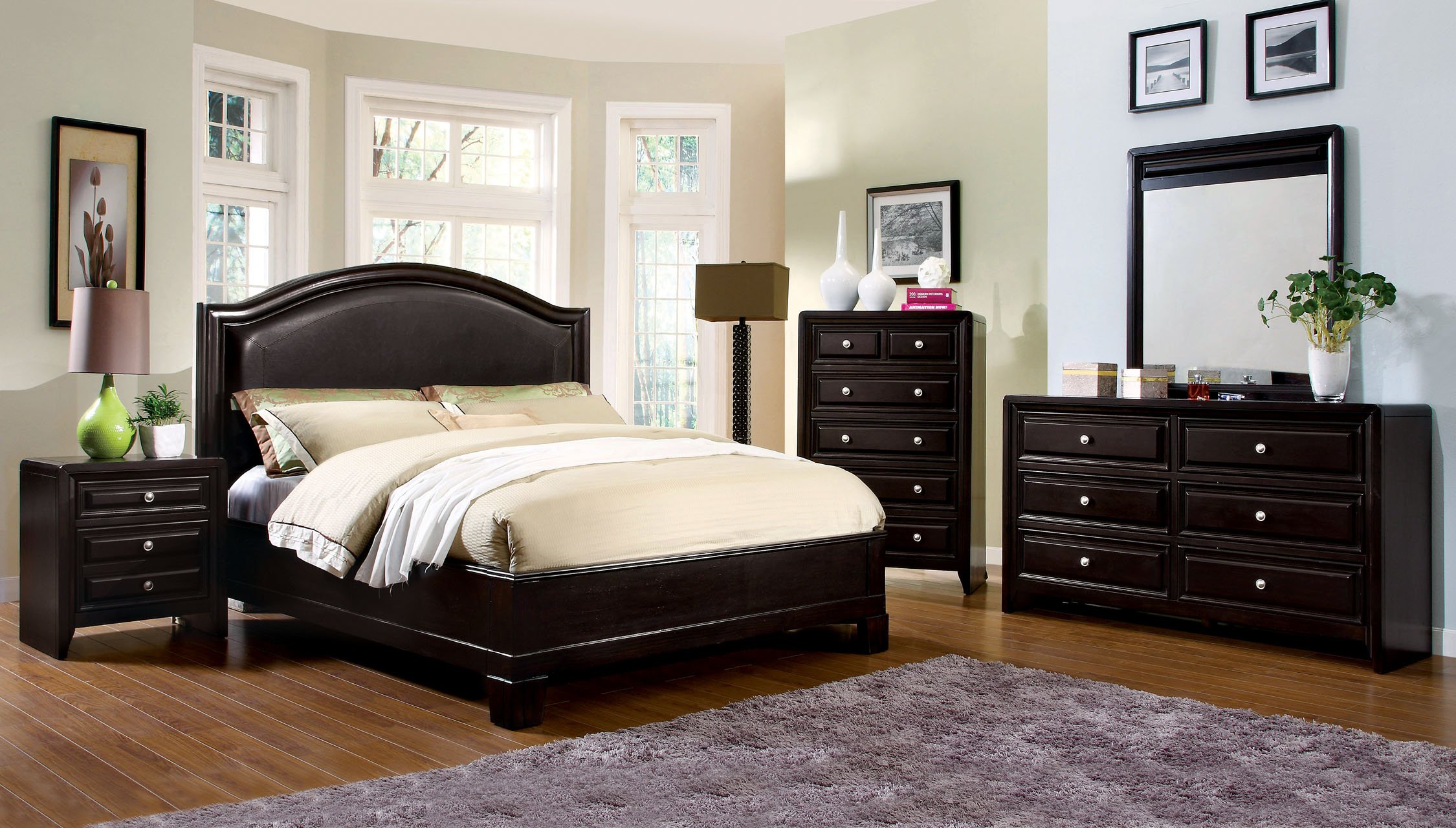 Furniture of America Melbourne Nightstand in Espresso Finish - Modern Bedside Table for Bedroom, Living Room, or Guest Room