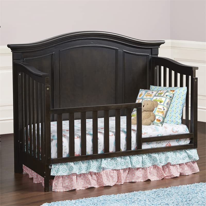 Baby Cache Glendale Toddler Guard Rail - Charcoal Brown | Convertible Crib Safety Rail for Toddlers | Bed Rail for Kids Transitioning to Big Kid Bed | Perfect for Nursery, Daycare & Travel Use