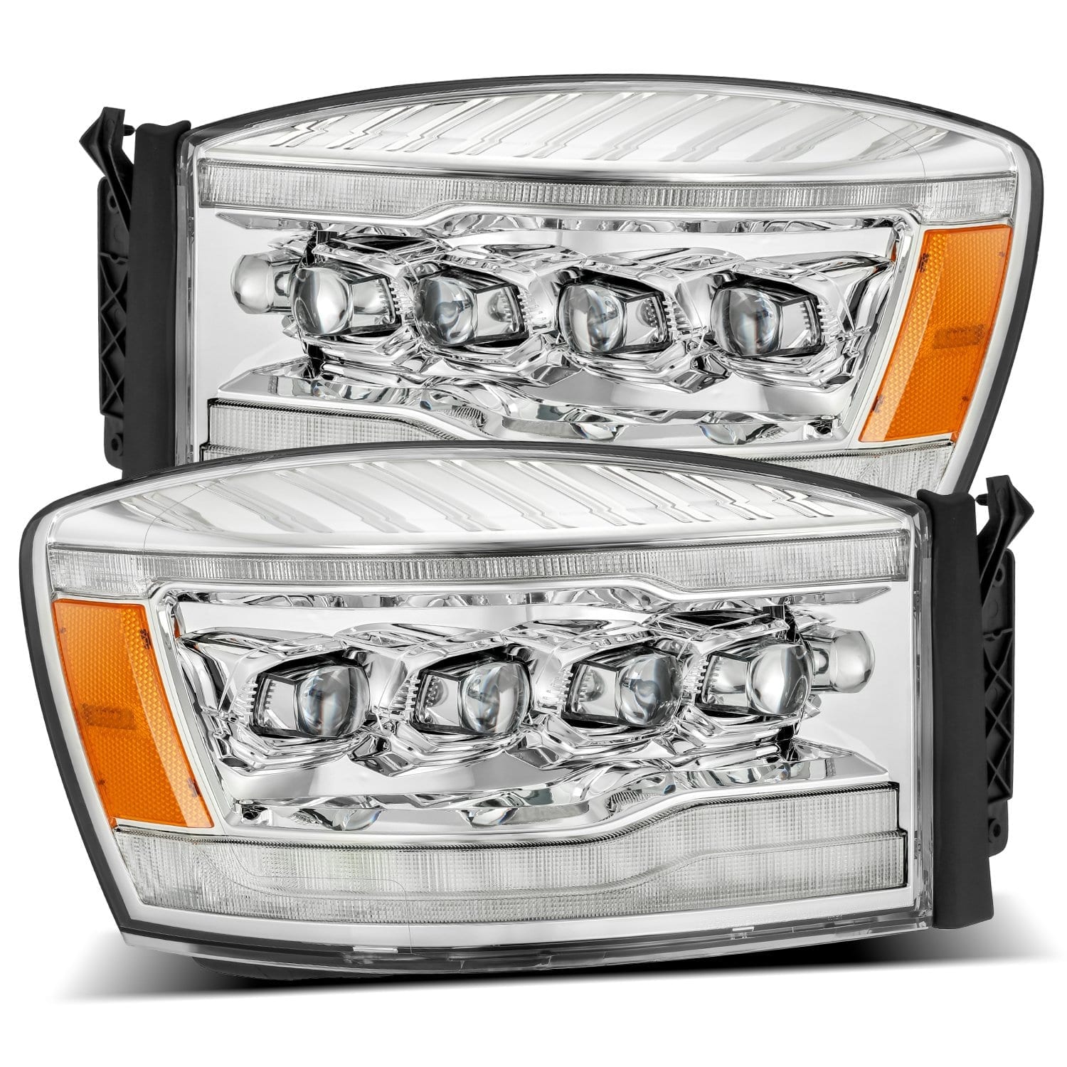 2006-2008 Dodge Ram NOVA Series LED Projector Headlights - Chrome Housing - Alpha Rex 880537 - Upgrade Your Truck's Lighting for Night Driving & Off-Road Adventures