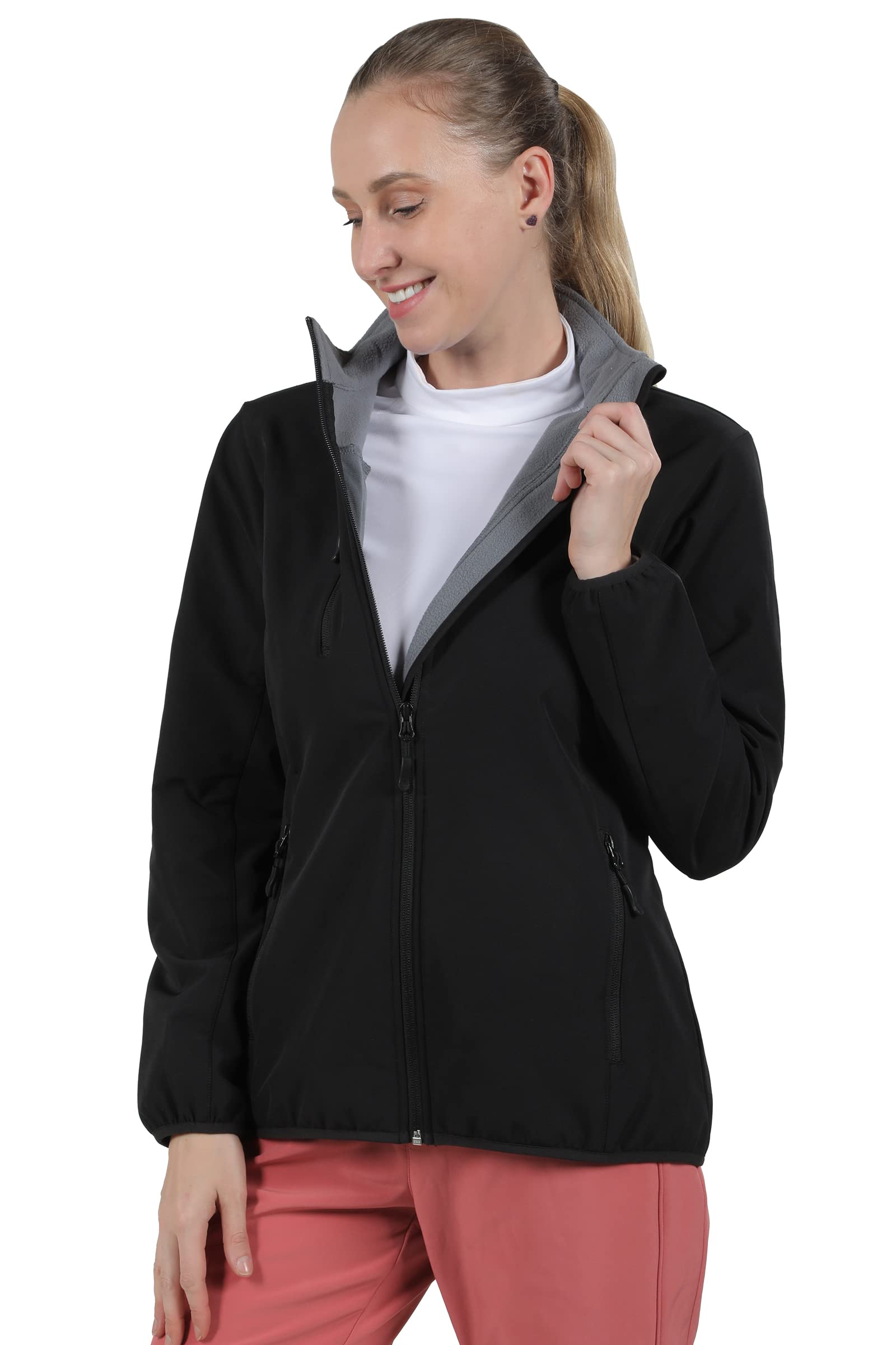 Women's Softshell Fleece Lined Jacket - Windproof Athletic Outerwear for Running, Hiking & Travel | Perfect for Outdoor Adventures & Casual Wear