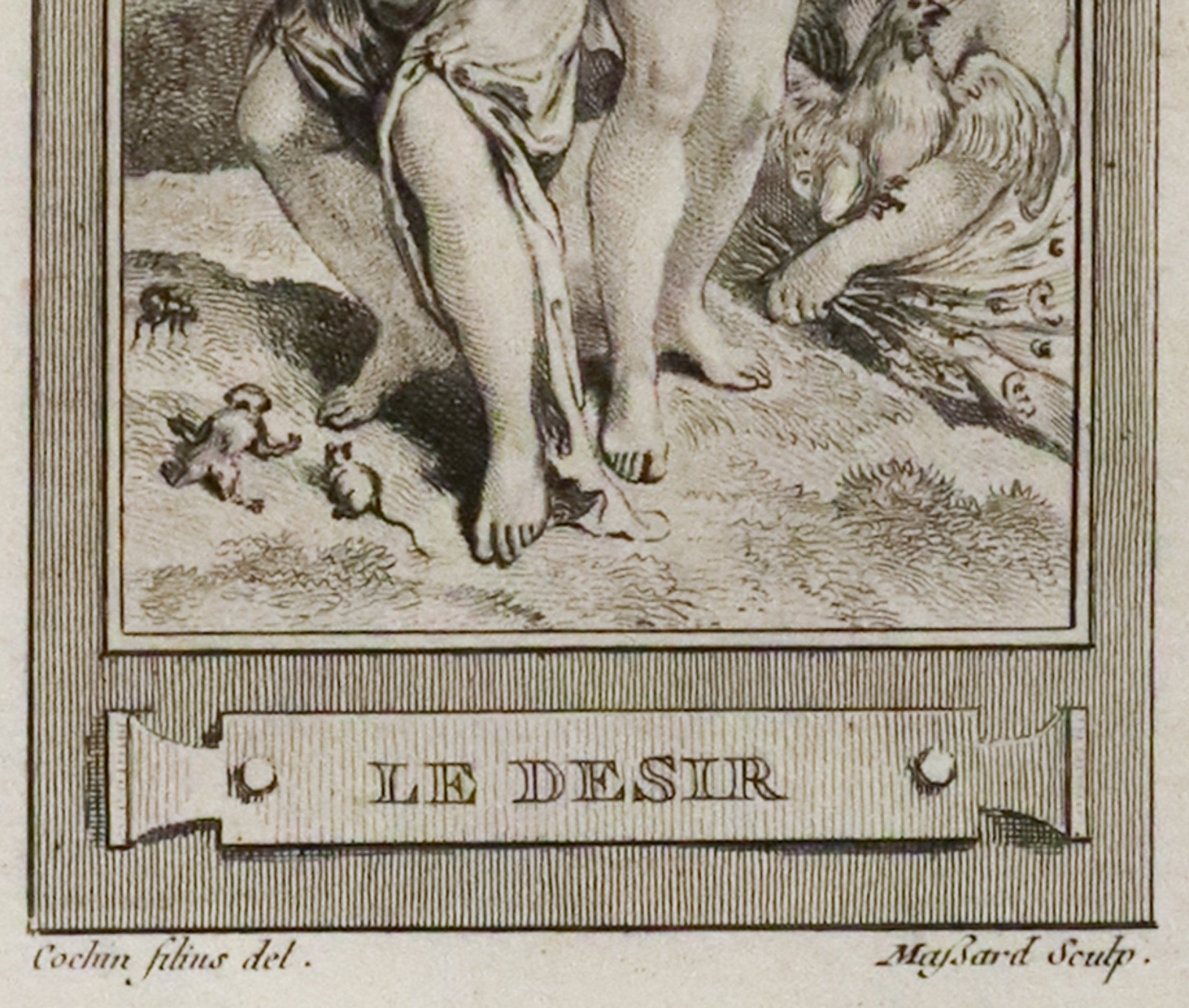 1780s French Engraving - Le Desir (Desire) Antique Art Print with Mat - Perfect for Home Decor & Art Collectors
