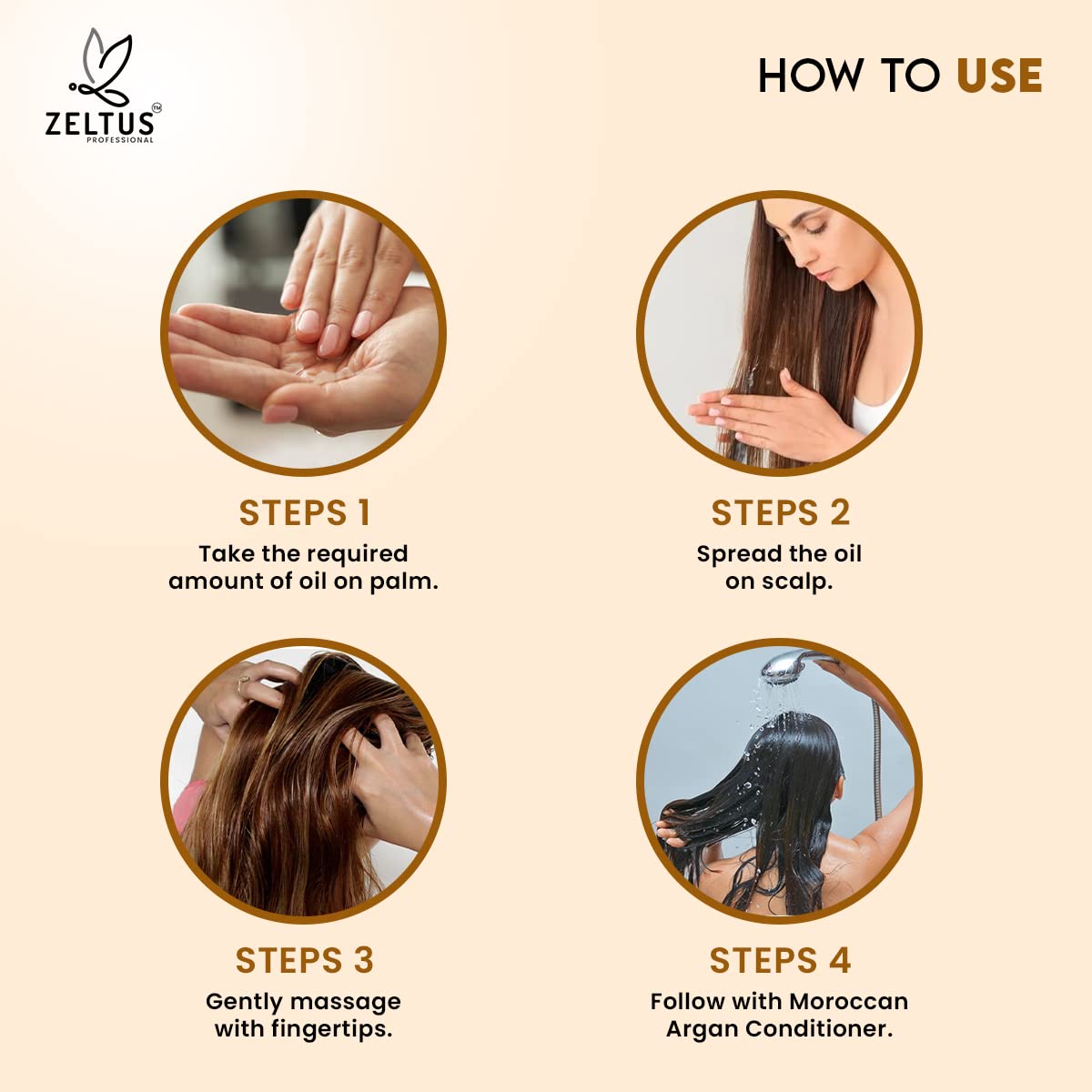 ZELTUS Hair Growth Therapy with Moroccan Argan Oil & Keratin - 100ml for Thicker Hair & Reduced Hair Fall | Natural Hair Regrowth Treatment for Men & Women | Perfect for Daily Use at Home or Salon