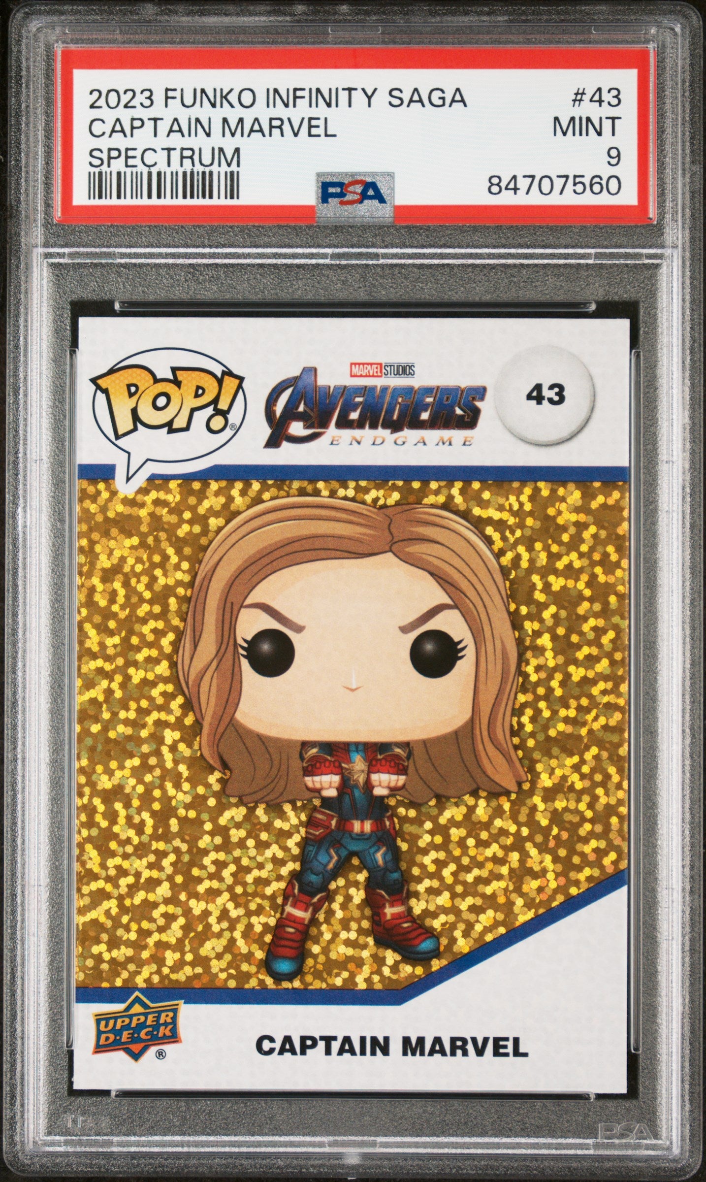 2023 Upper Deck Funko Pop Marvel Captain Marvel Spectrum #43 PSA 9 - Collectible Action Figure for Marvel Fans & Display Case Decor