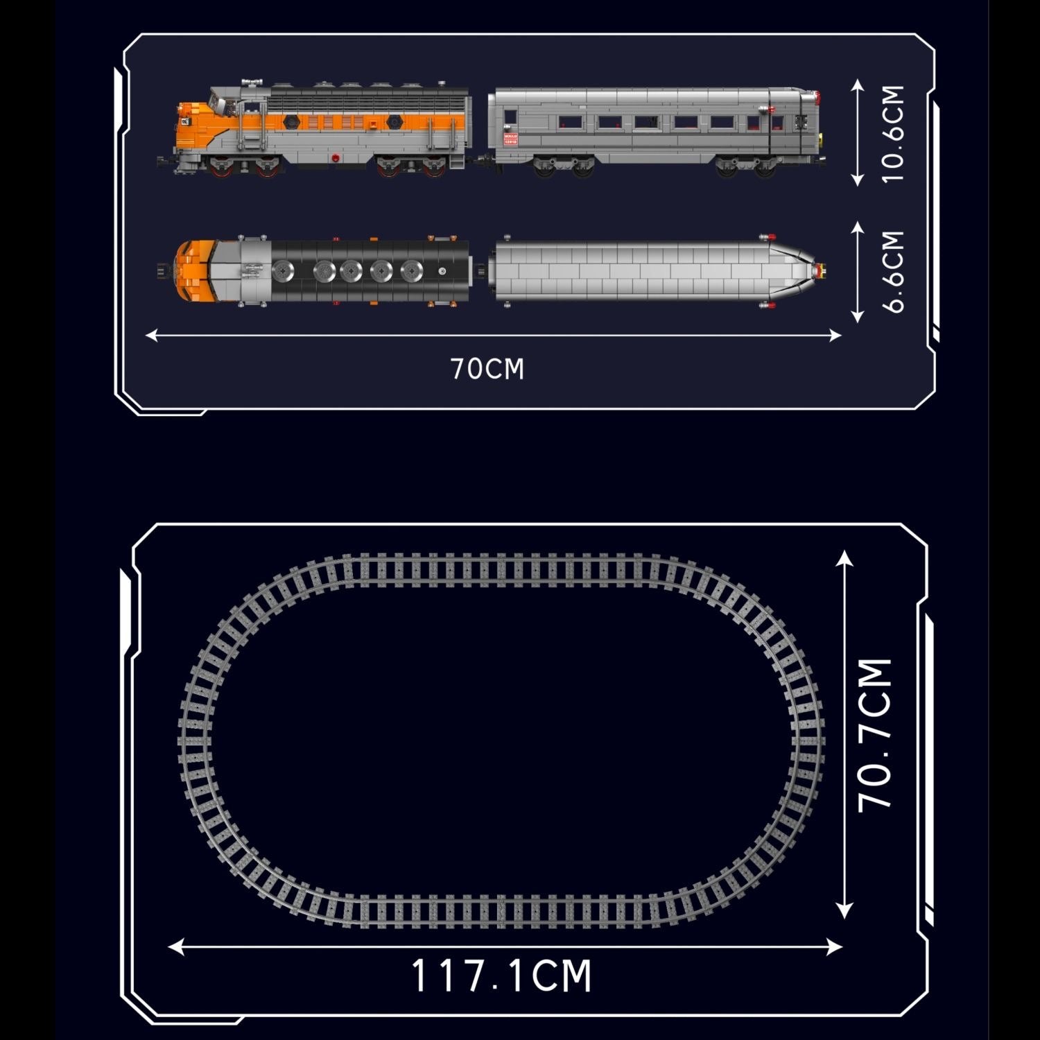 Mould King 12018 USA EMD F7 WP Diesel Locomotive Building Blocks Set - Perfect for Train Enthusiasts & Model Railroad Collectors - Great Gift for Kids & Adults - Play, Display & DIY Projects