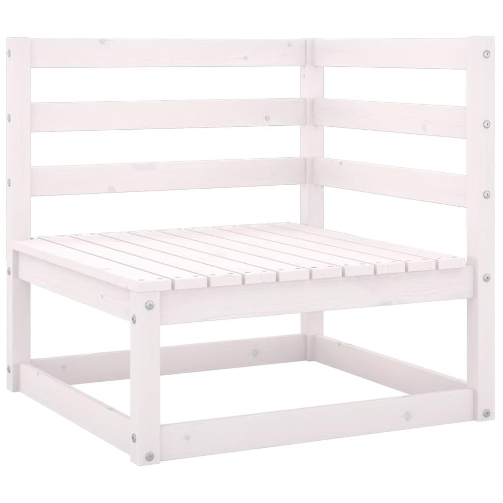 vidaXL 2-Seater Patio Sofa with Cushions - White Solid Pinewood Modular Outdoor/Indoor Furniture - Durable Garden & Living Room Sofa with Anthracite Polyester Cushions - Easy Assembly | Perfect for Backyard Relaxation, Poolside Lounging & Cozy Living Room Decor