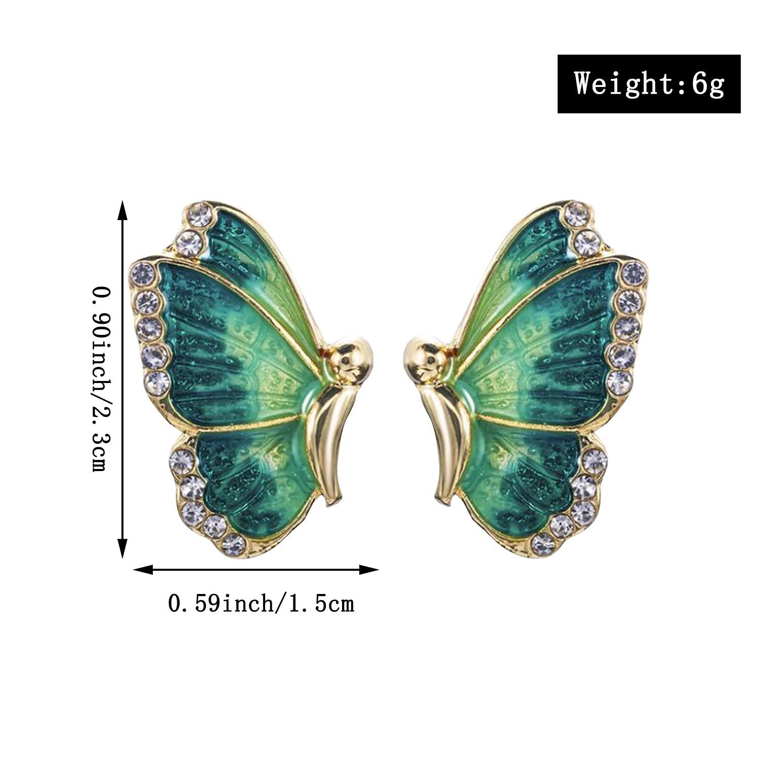 Hypoallergenic Monarch Butterfly Stud Earrings for Women - Colorful Enamel & Crystal Insect Jewelry Set, Cute Tiny Butterfly Ear Studs, Fashion Gift for Girls (Perfect for Parties, Weddings & Everyday Wear)