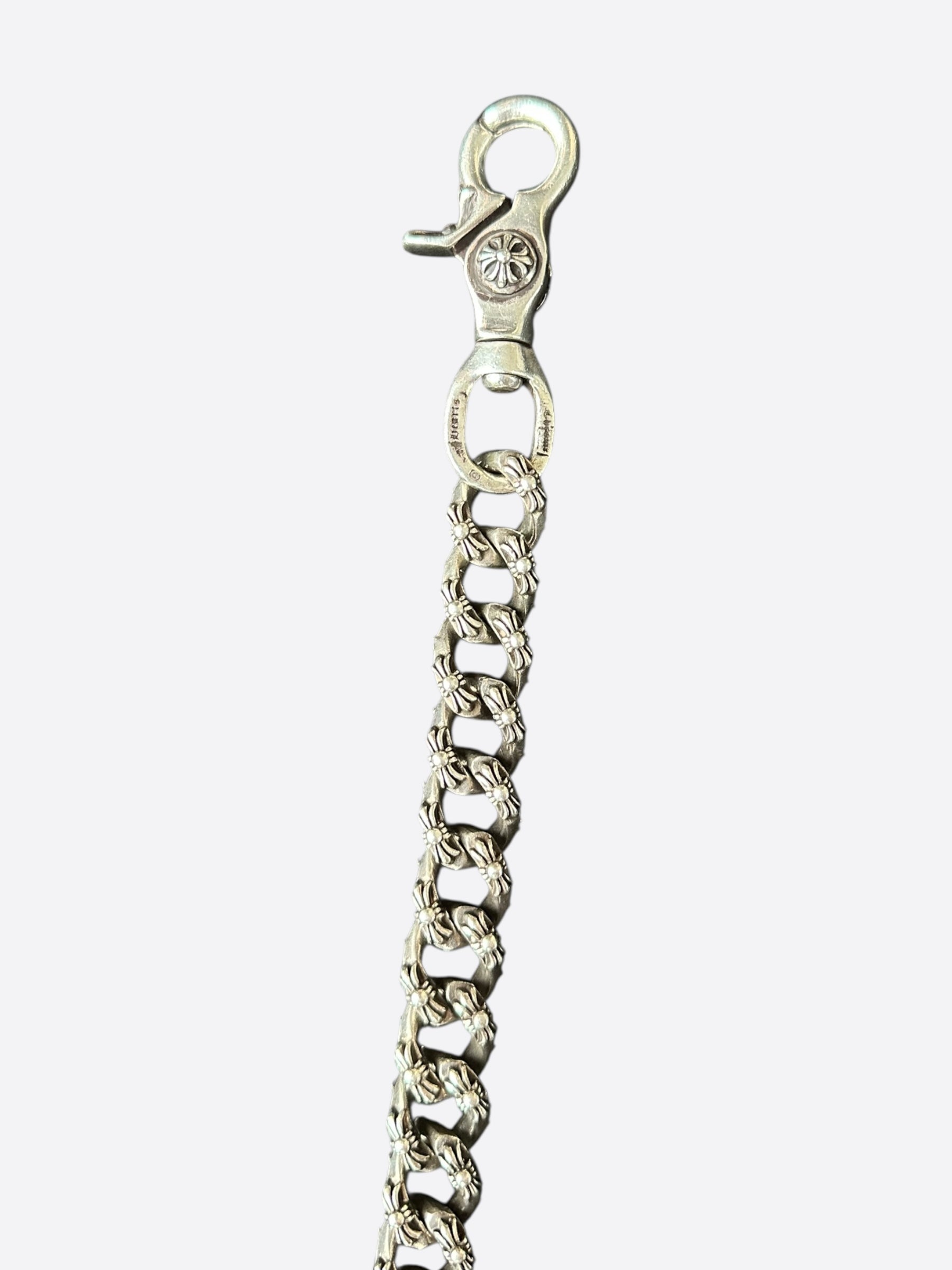 Chrome Hearts Sterling Silver Cuban Link Wallet Chain for Men - Stylish Hip Hop Accessory for Jeans & Leather Wallets