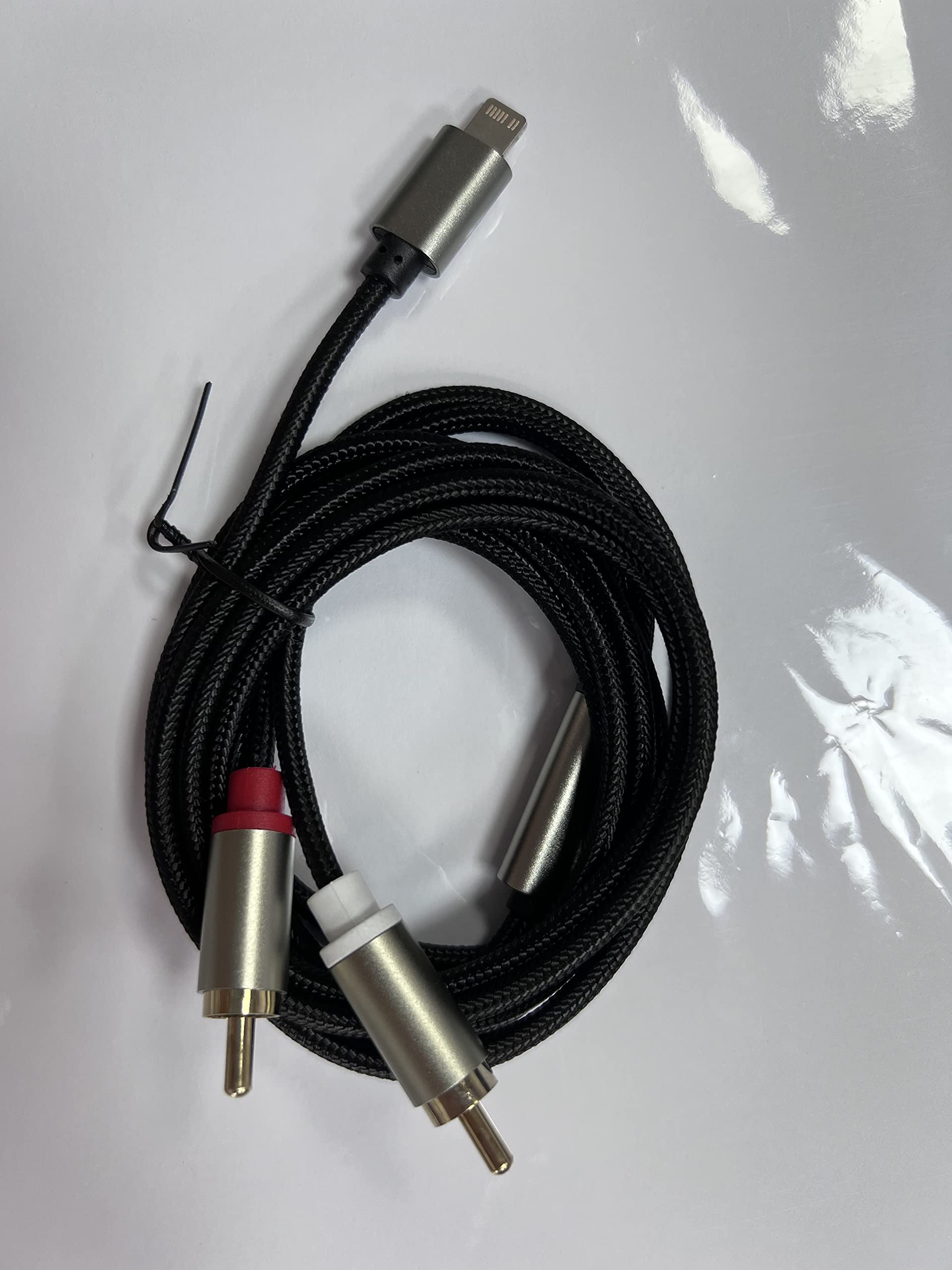 Lightning to RCA Cable - 2 Male RCA Stereo Audio Auxiliary Adapter for iPhone - Compatible with Power Amplifier, Car Stereo, Home Theater & Speakers - Perfect for Music Streaming, DJ Mixing & Home Audio Systems