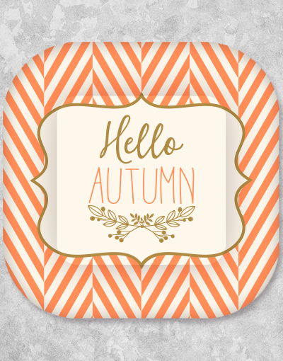 Elegant Autumn Herringbone Dessert Plates - Set of 24, Fall-Themed Dinnerware for Thanksgiving, Holiday Parties & Seasonal Table Decor