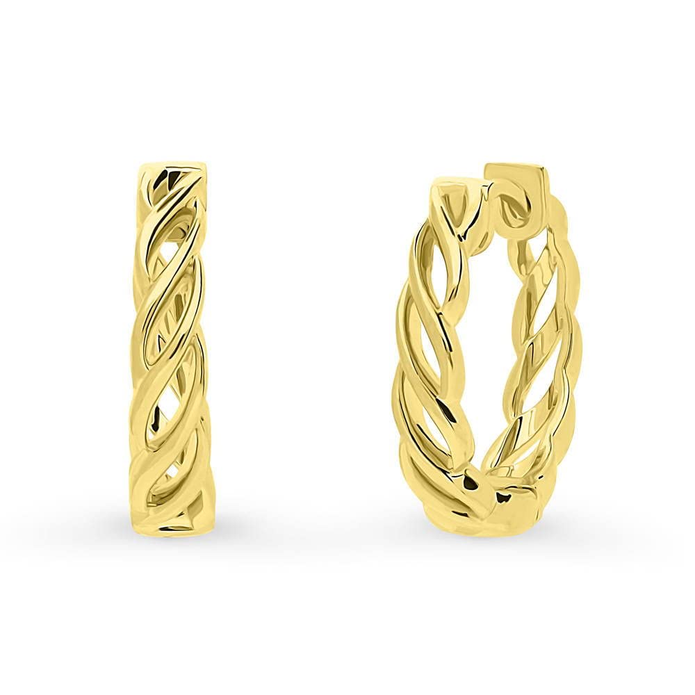 BERRICLE Sterling Silver Woven Hoop Earrings for Women - 0.72