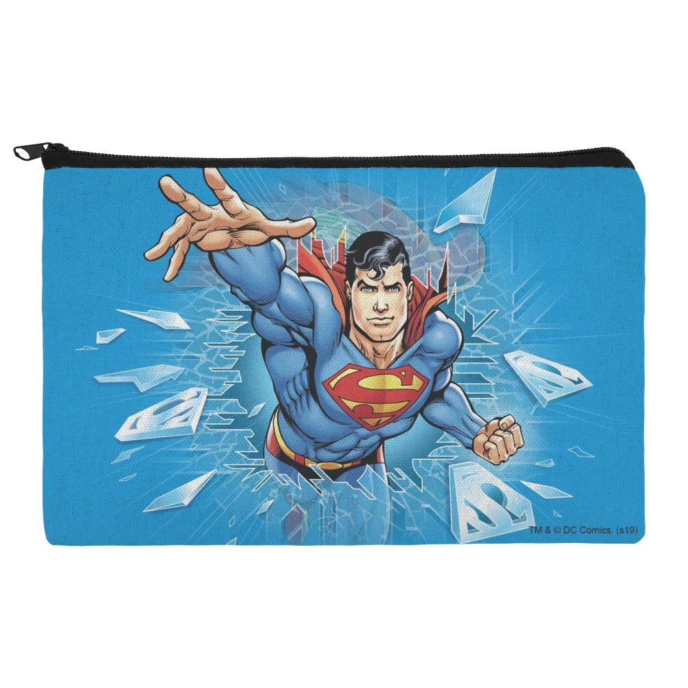 Superman Breaking the Ice Makeup Cosmetic Bag Organizer Pouch - Waterproof Travel Toiletry Case for Women & Men - Perfect for Gym, Travel, and Daily Use