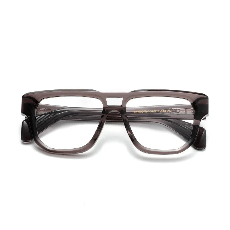 Stylish Aror Men's Full Rim Square Double Bridge Acetate Eyeglasses Frame 49304 - Perfect for Office, Reading & Everyday Wear