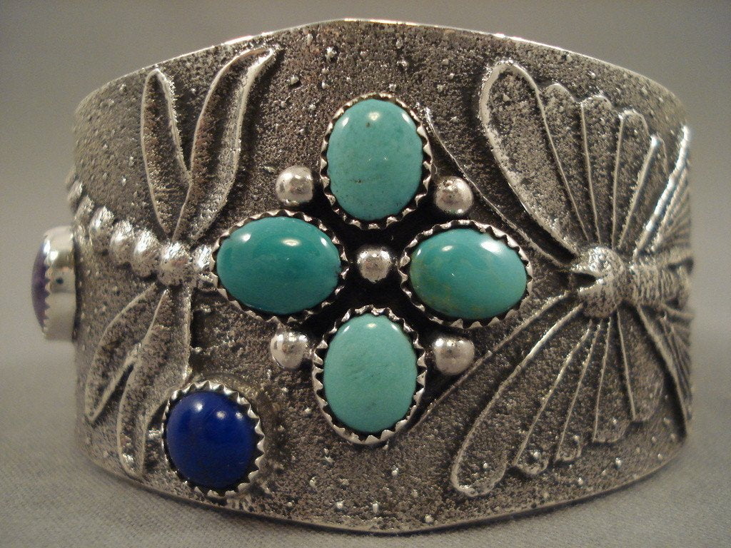 107g Authentic Navajo Dragonfly Native American Silver Bracelet - Handcrafted Sterling Silver Jewelry for Women, Gift for Her, Boho Chic Accessory for Everyday Wear & Special Occasions