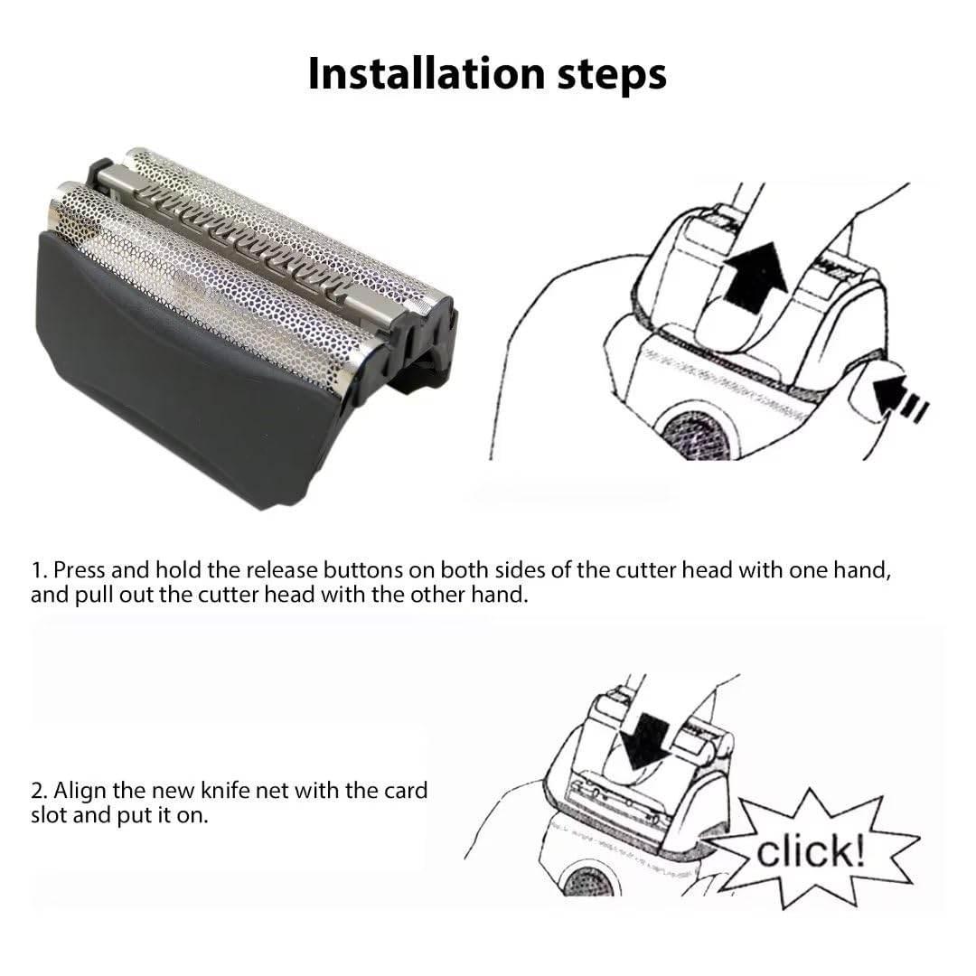 Braun 5 Series Replacement Shaver Foil & Cutter (51B) - Compatible with Models 5643, 5644, 5645, 5646, 5647, 5649, 5751, 5757, 5758 - Perfect for Home & Travel Grooming