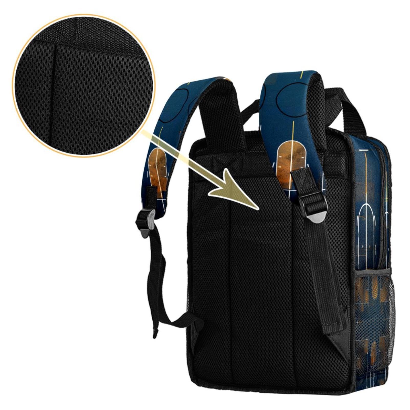 Men's & Women's Travel Backpack - Durable & Stylish Art Basketball Court Design Backpack for Hiking, Gym & Daily Commute