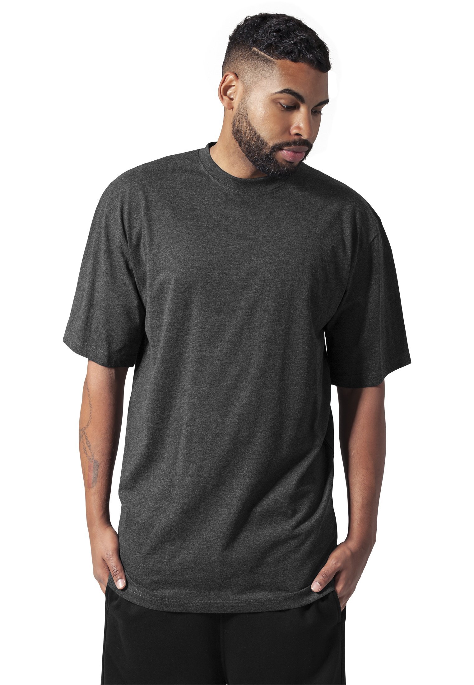 Urban Classics Tall Tee for Men - 4XL Oversized Comfort Fit T-Shirt in Charcoal Grey | Soft Cotton Casual Wear for Everyday Use, Street Style & Lounge Relaxation