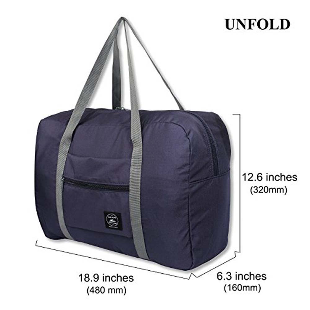 Lightweight Waterproof Travel Duffel Bag - Foldable Gym Sports Luggage with Storage Compartment (Dark Blue) | Perfect for Gym, Travel, Camping & Outdoor Adventures