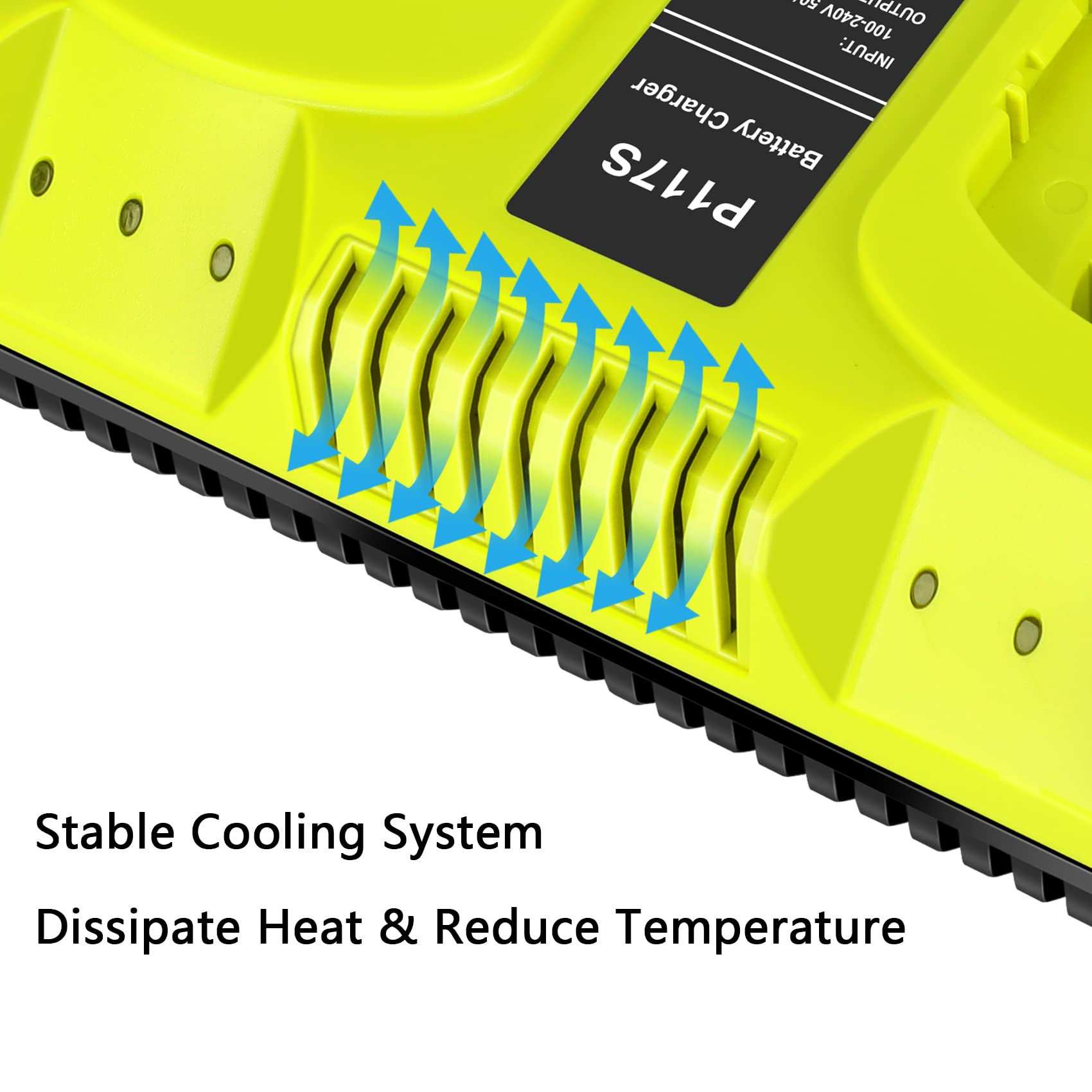 18V Fast Charger for Ryobi One+ 18V Batteries - P117 Dual Slot Charger Compatible with P102 P108 P100 P103 P105 P107 P189 P197 P190 PBP005 - Ideal for Power Tools, Drills, and Outdoor Equipment