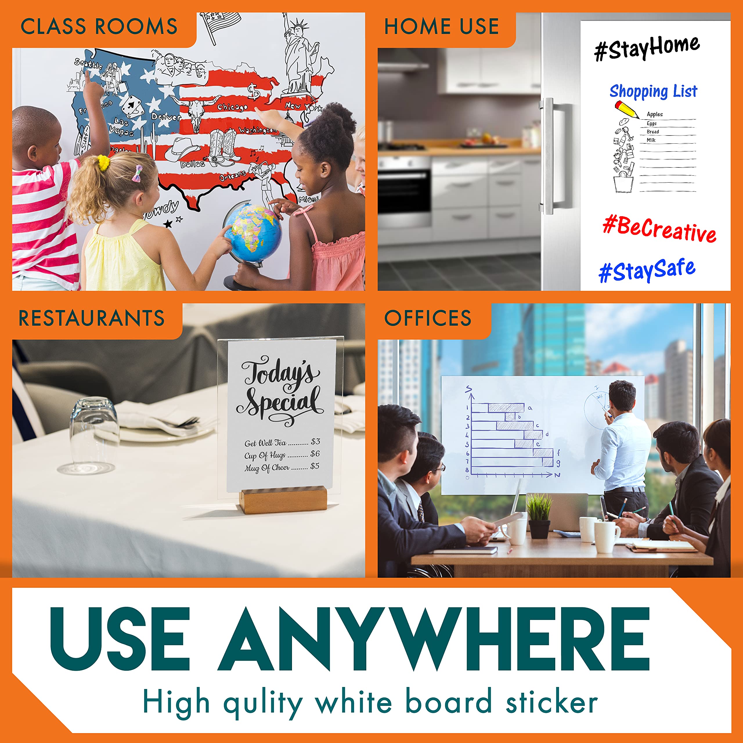 Davik Dry Erase Whiteboard Sticker - 24