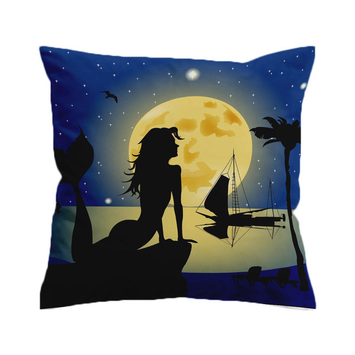 Moonlight Mermaid Pillow Cover - Soft Decorative Throw Pillow Case for Bedroom, Living Room, Nursery - 18x18 Inches - Mermaid Scale Design Home Decor Gift
