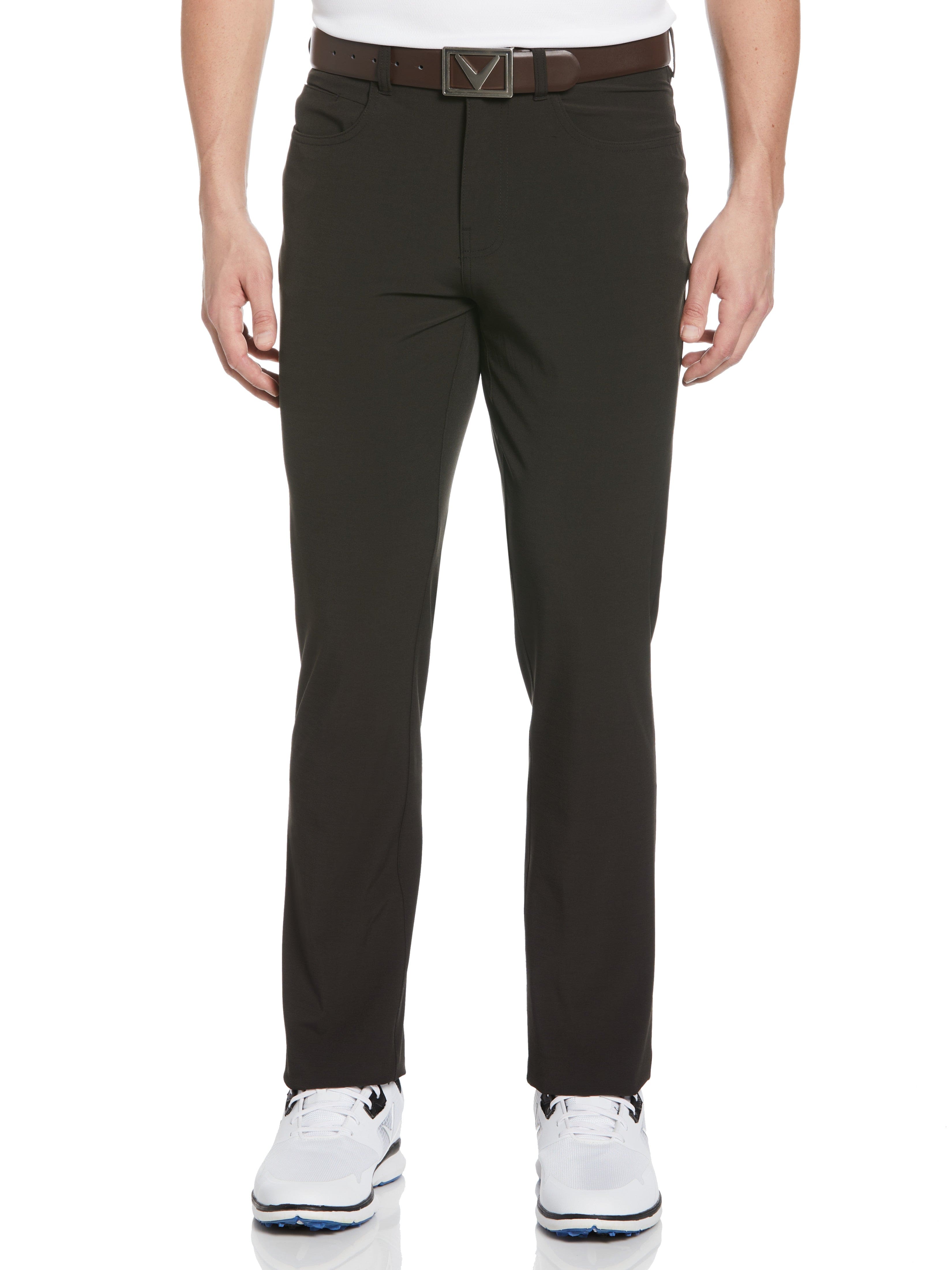 Men's Textured 5-Pocket Golf Pants - Comfortable Stretch Performance Trousers for Golfing, Work & Casual Wear